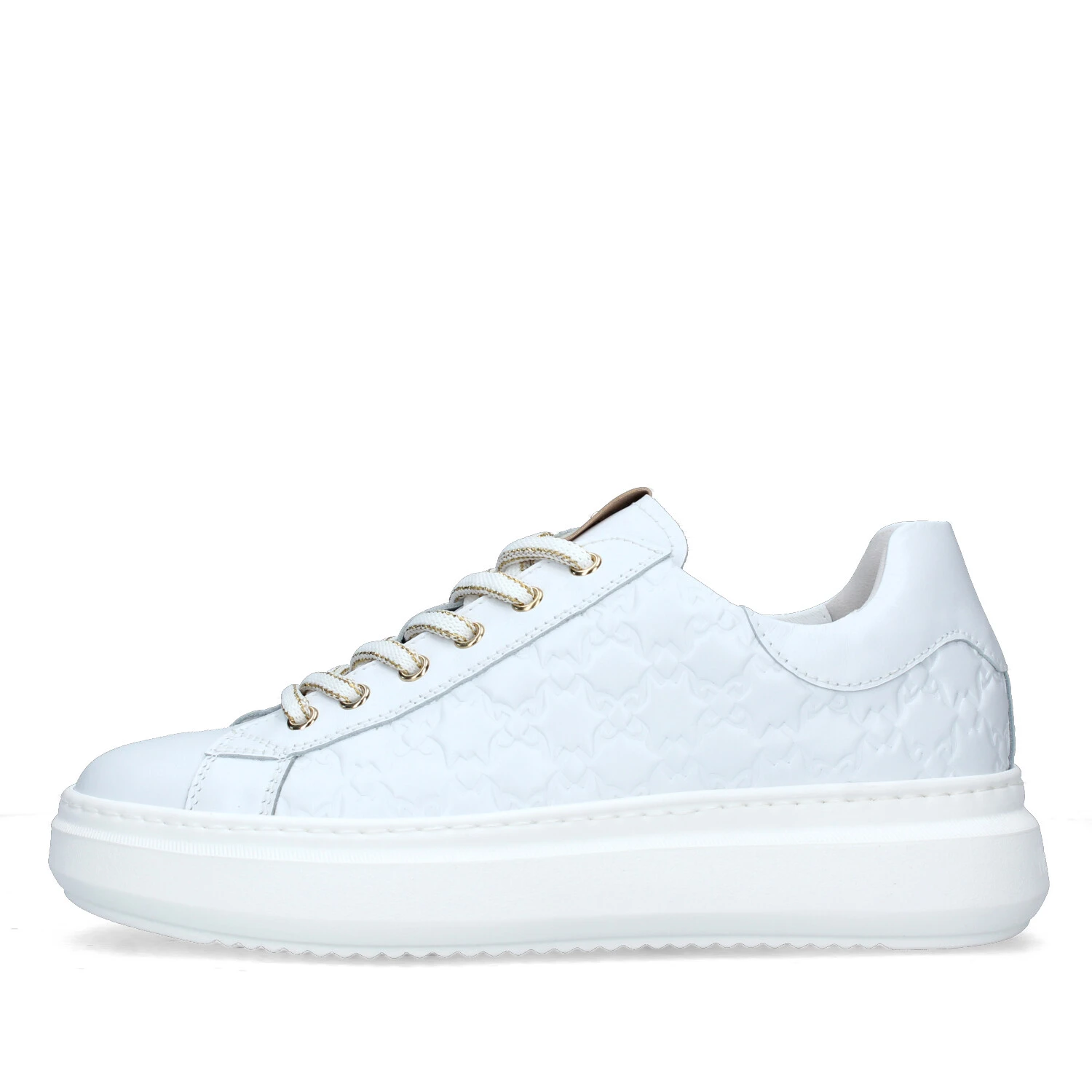 SNEAKERS PLATFORM CON TRAMA NG IMPRESSA DONNA BIANCO