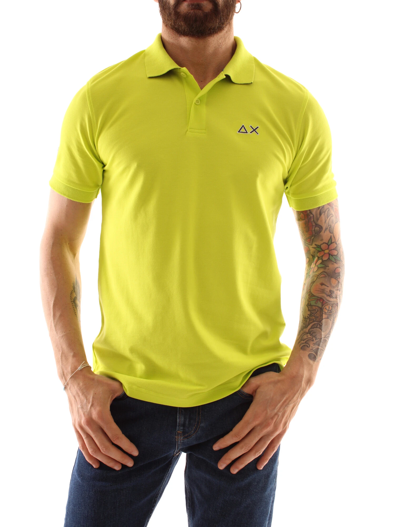 POLO MANICA CORTA MISTO COTONE UOMO GIALLO