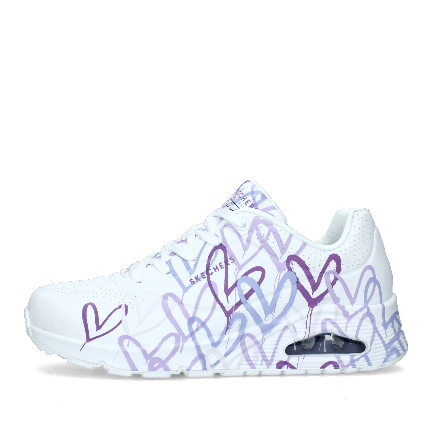 SNEAKERS PLATFORM SPREAD THE LOVE CON CUORICINI LILLA DONNA BIANCO