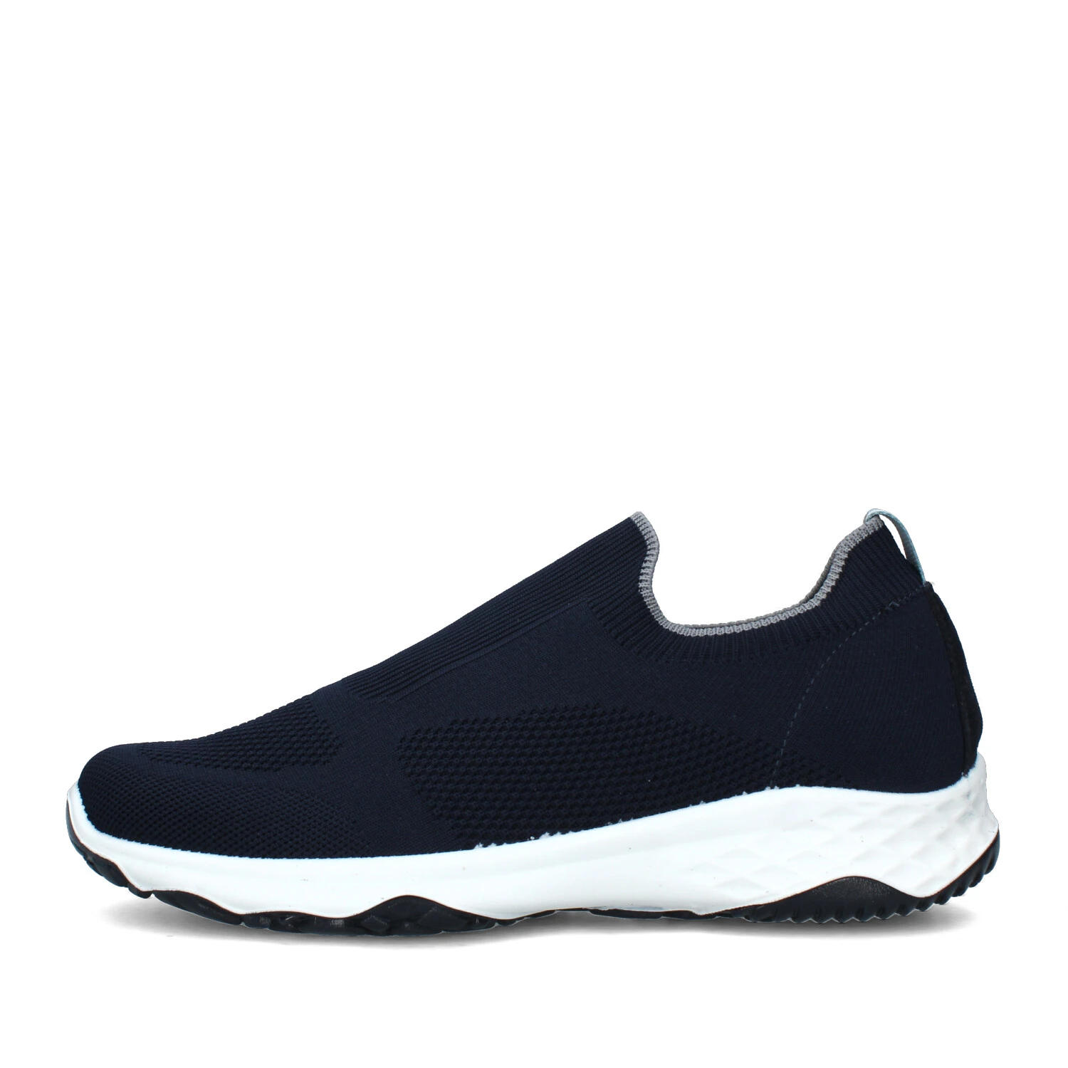 SNEAKERS SLIP ON A MAGLIA CON LOGO AL TALLONE UOMO BLU