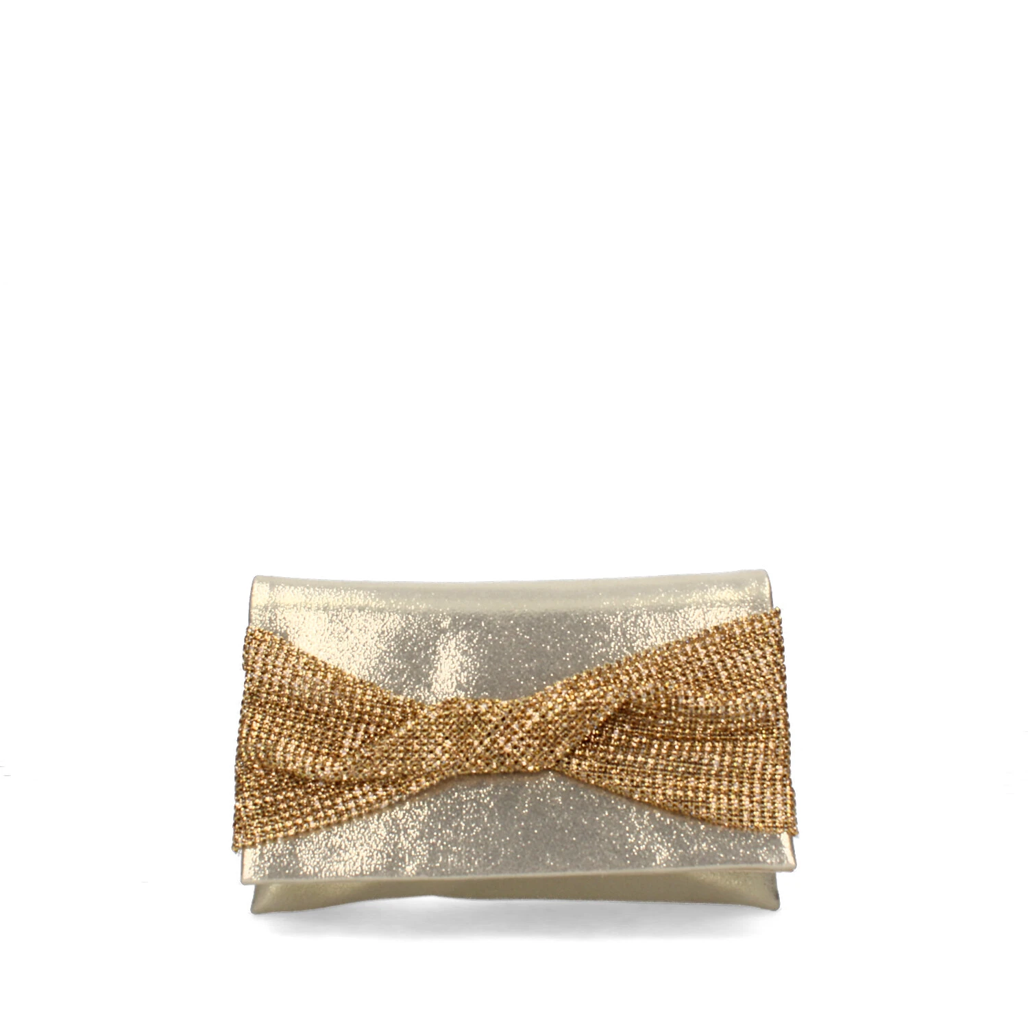 POCHETTE CON FIOCCO A STRASS DONNA ORO