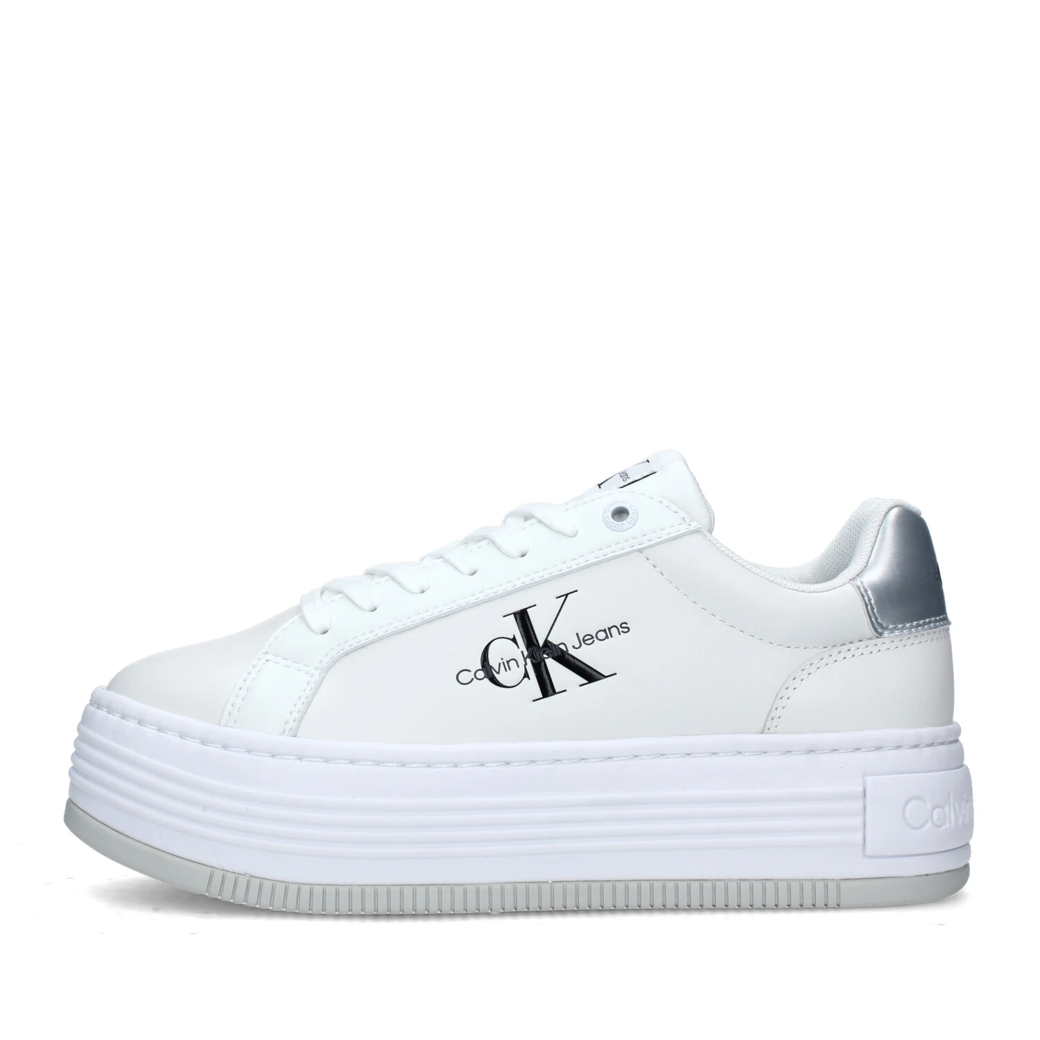 SNEAKERS PLATFORM BOLD CON TALLONE ARGENTO DONNA BIANCO