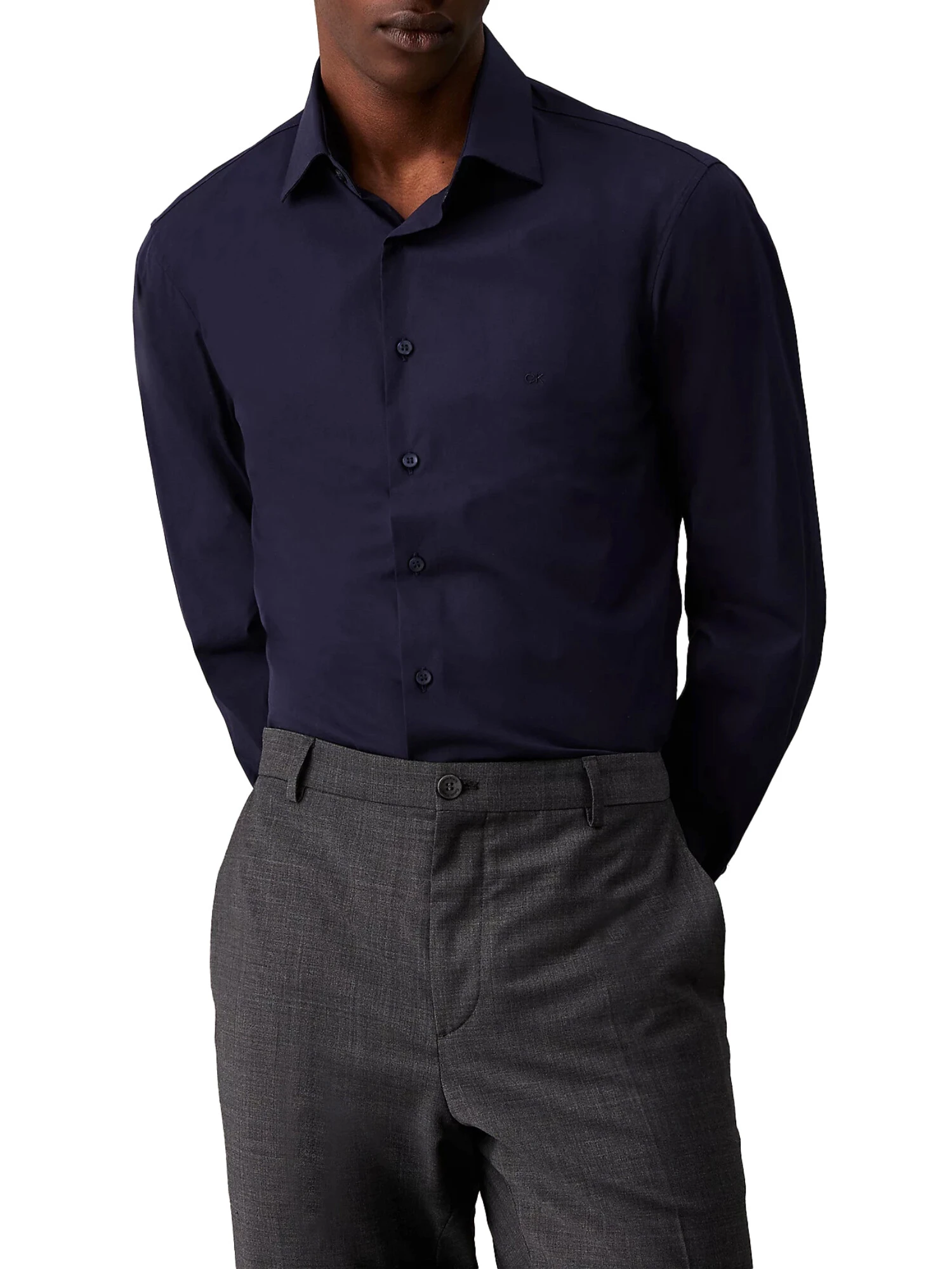 CAMICIA CON MANICHE LUNGHE UOMO BLU