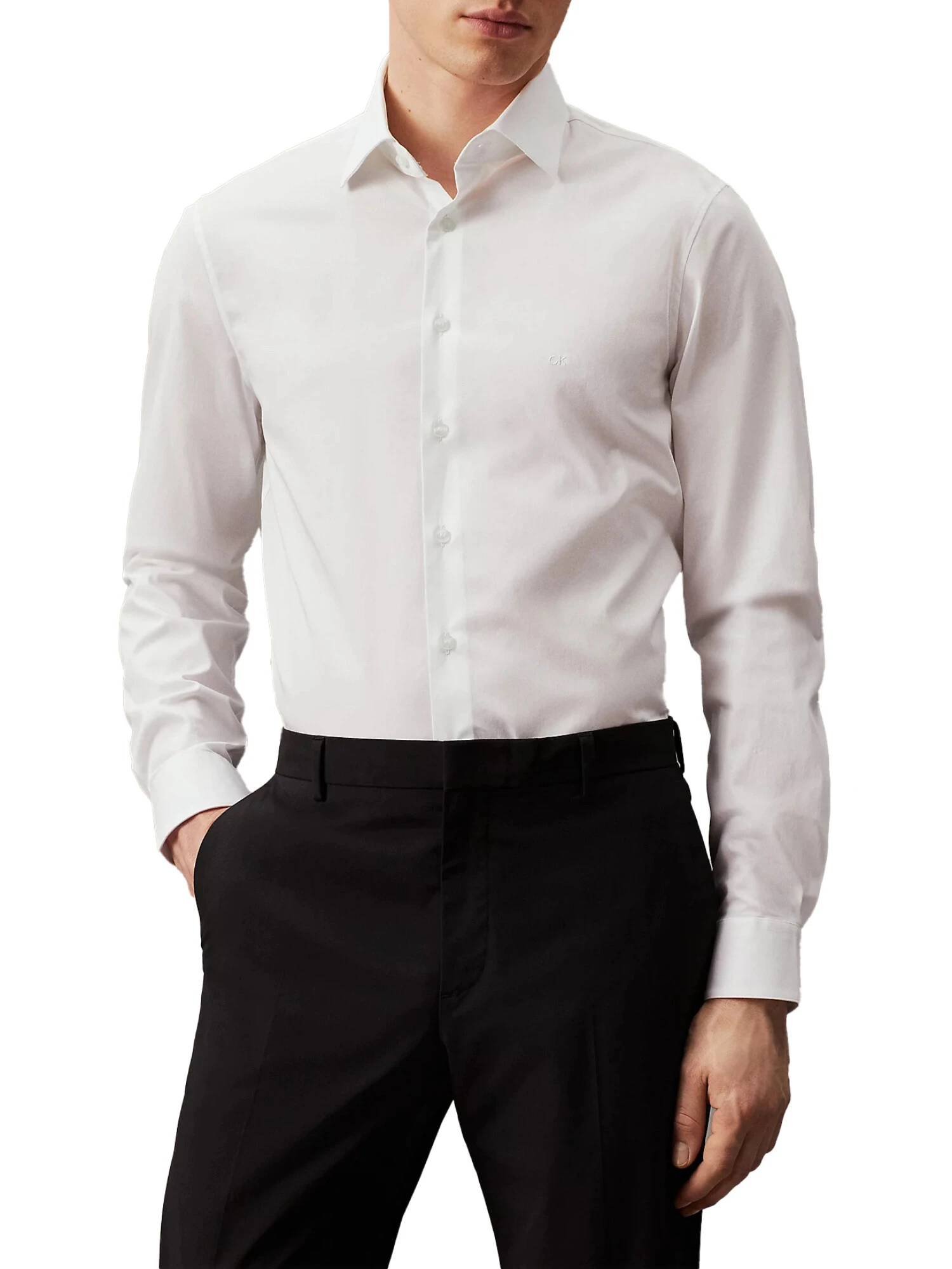 CAMICIA MANICA LUNGA SLIM FIT UOMO BIANCO