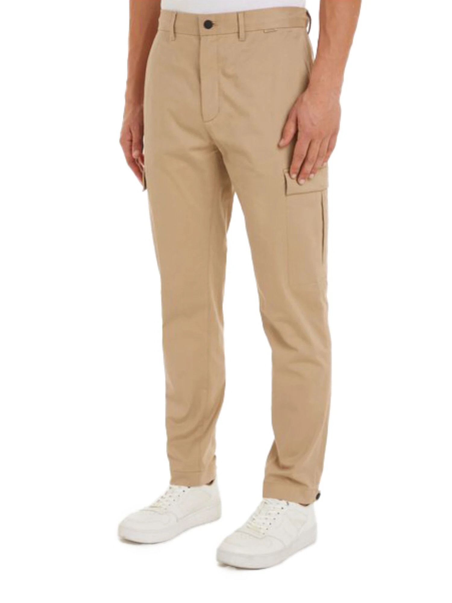 PANTALONI CARGO IN TWILL MODERNO UOMO BEIGE