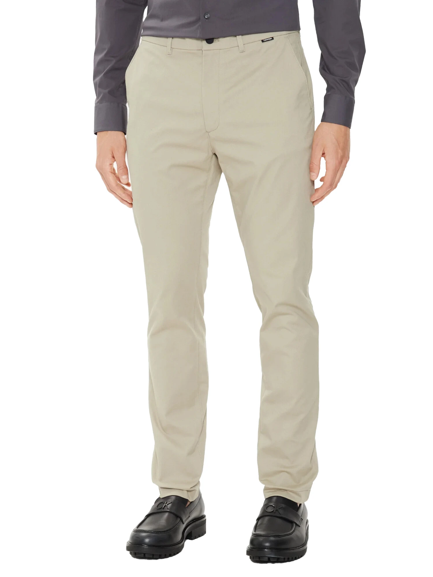 PANTALONI CHINO IN TWILL MODERNO UOMO GRIGIO