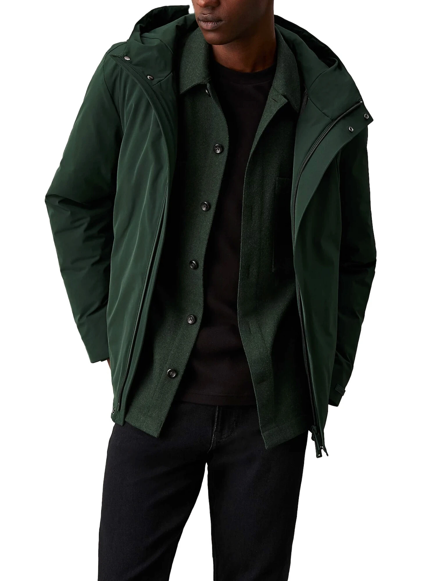 GIACCA IMPERMEABILE IN TWILL TECNICO UOMO VERDE