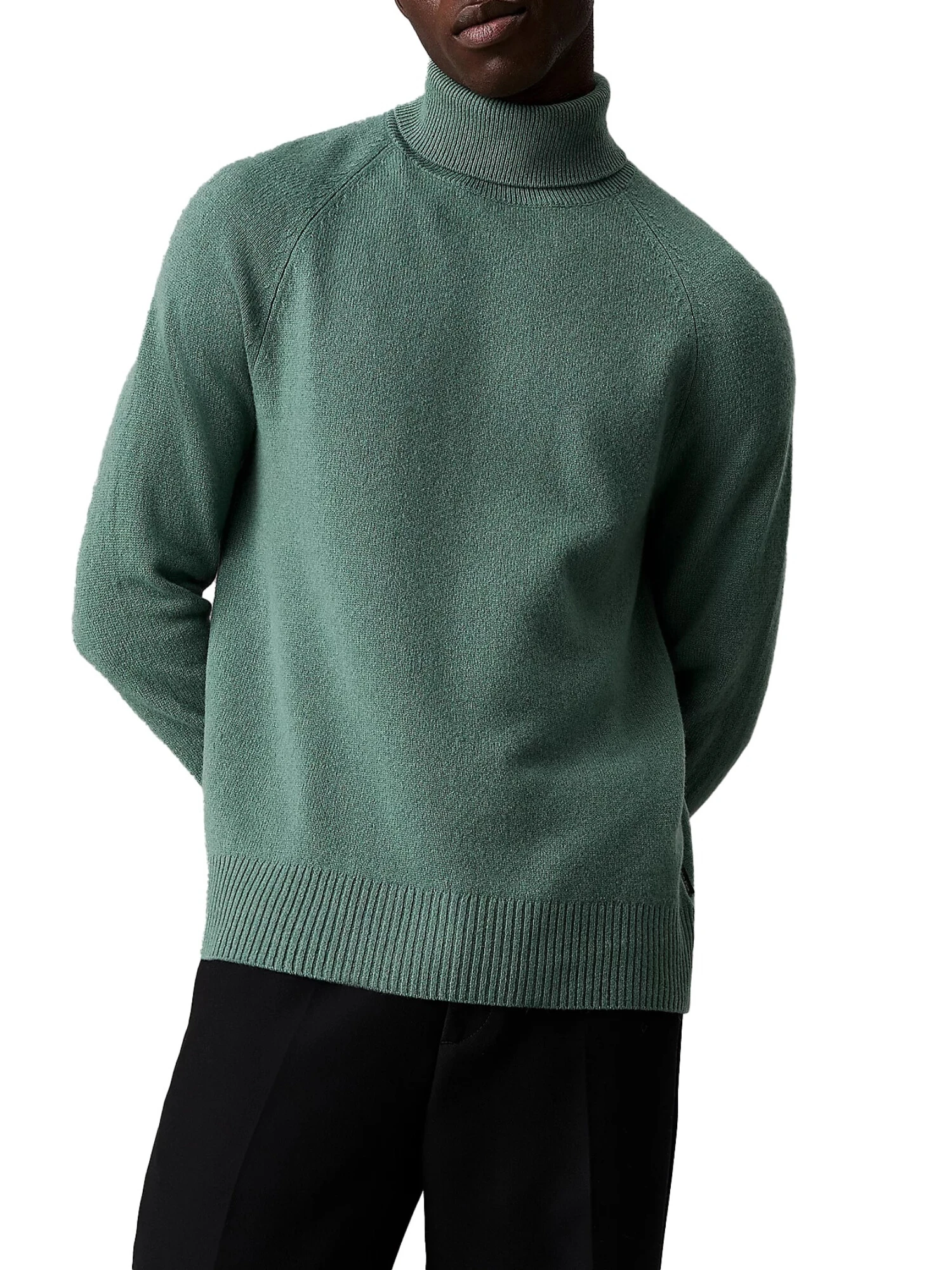 MAGLIA DOLCEVITA IN PURA LANA UOMO VERDE