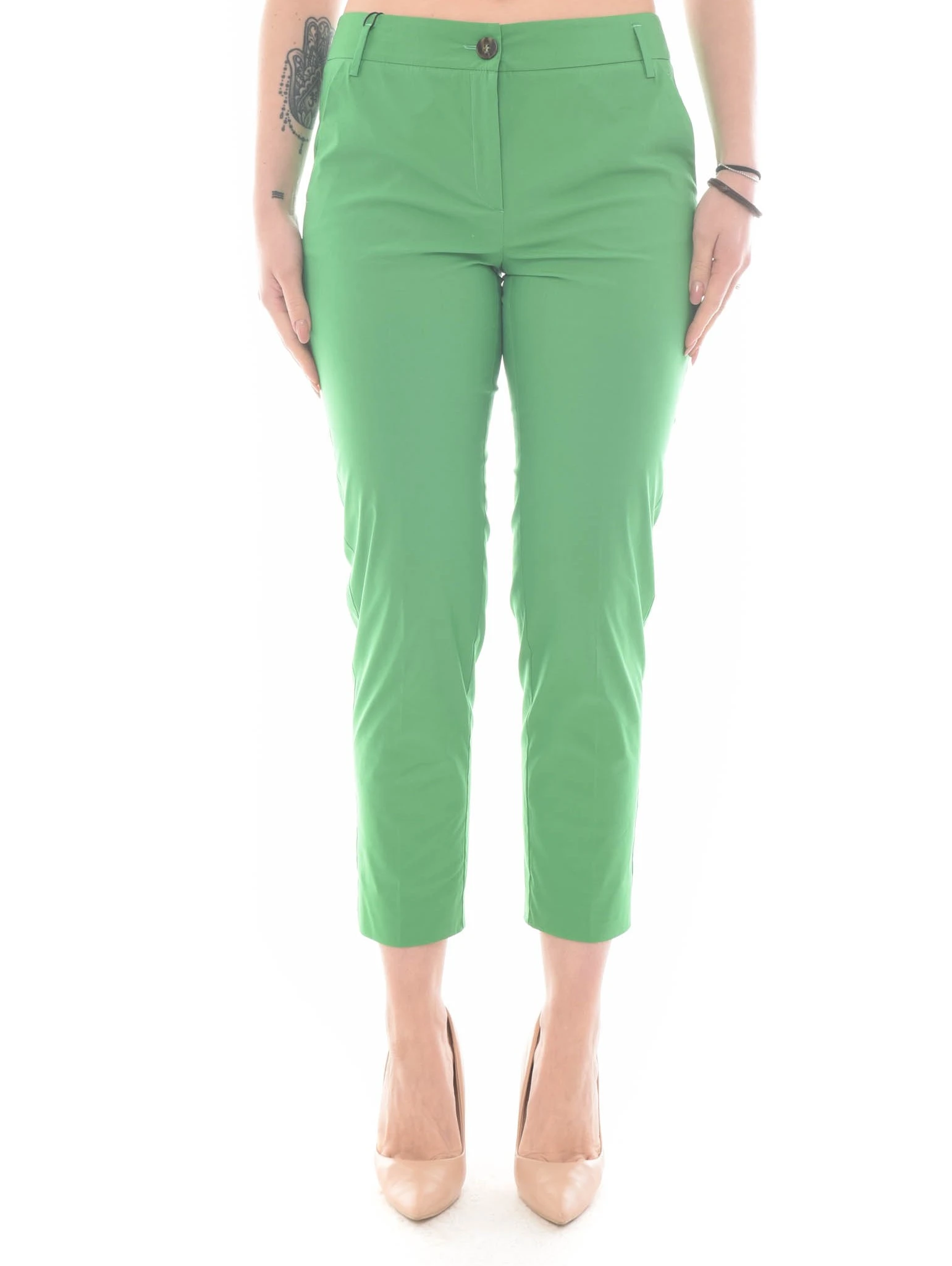 PANTALONI CHINO SLIM FIT DONNA VERDE