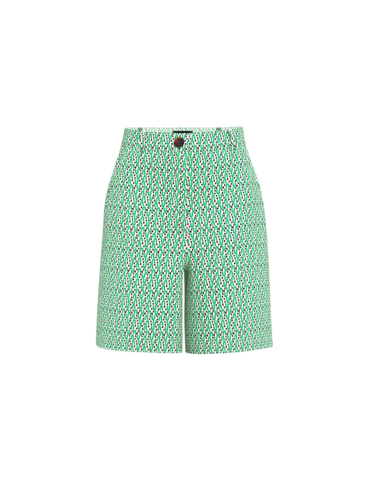 SHORTS A FANTASIA IN MISTO LINO DONNA VERDE