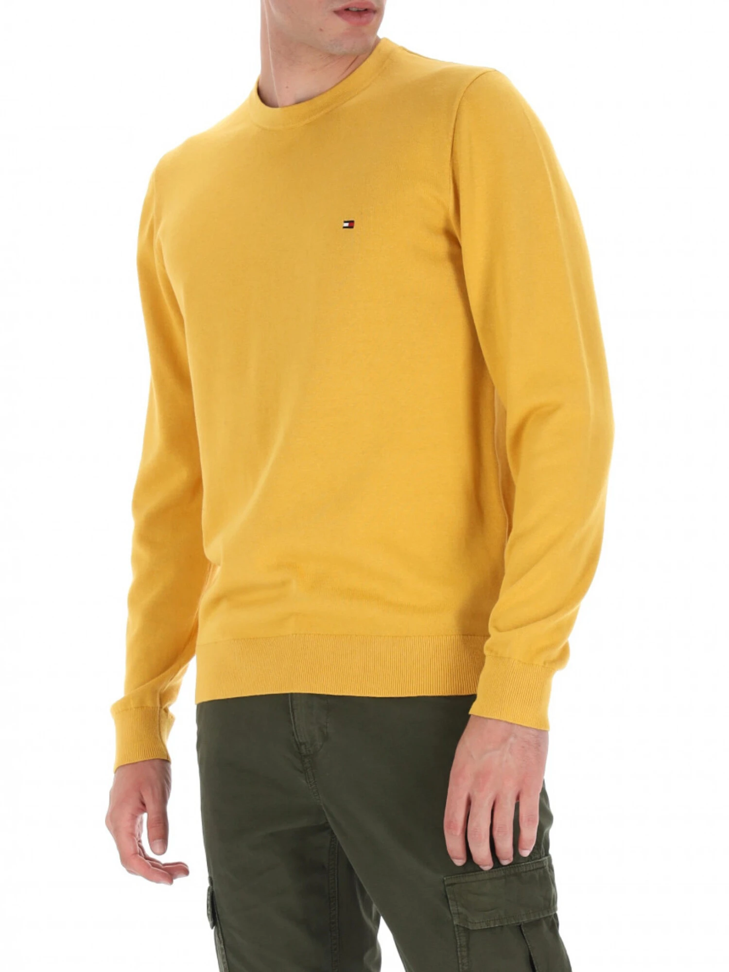 MAGLIA GIROCOLLO IN PURO COTONE UOMO GIALLO