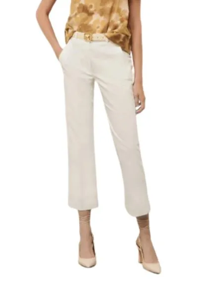 PANTALONI CHINO IN RASO DONNA BIANCO