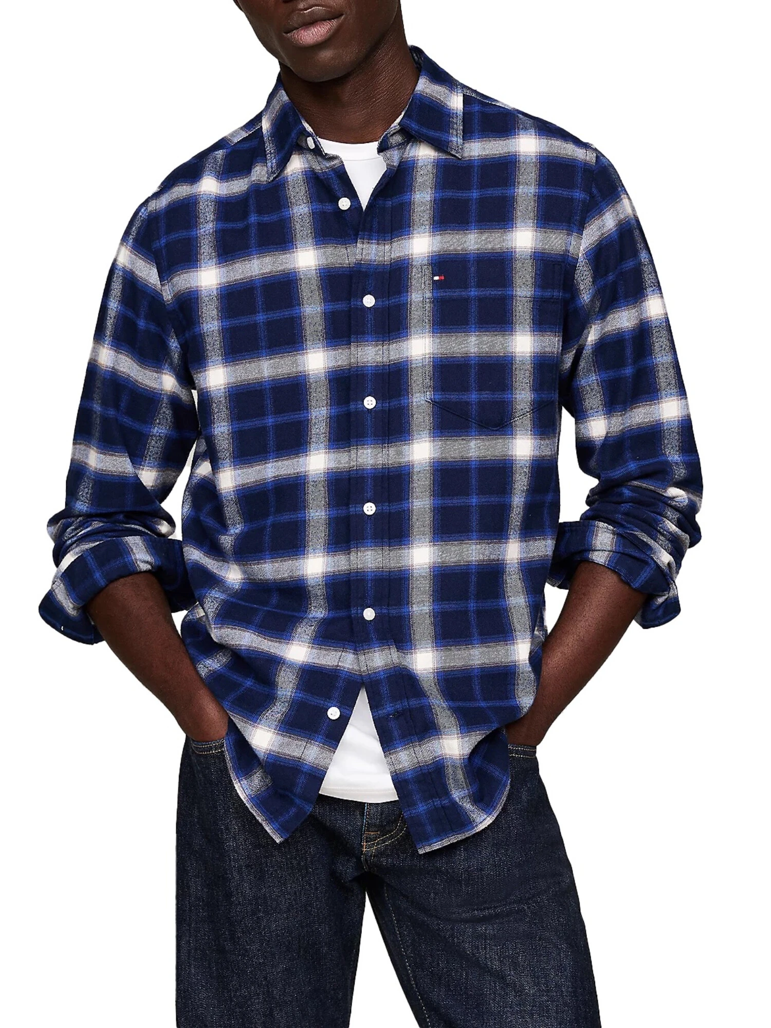 CAMICIA CASUAL A QUADRI UOMO BLU