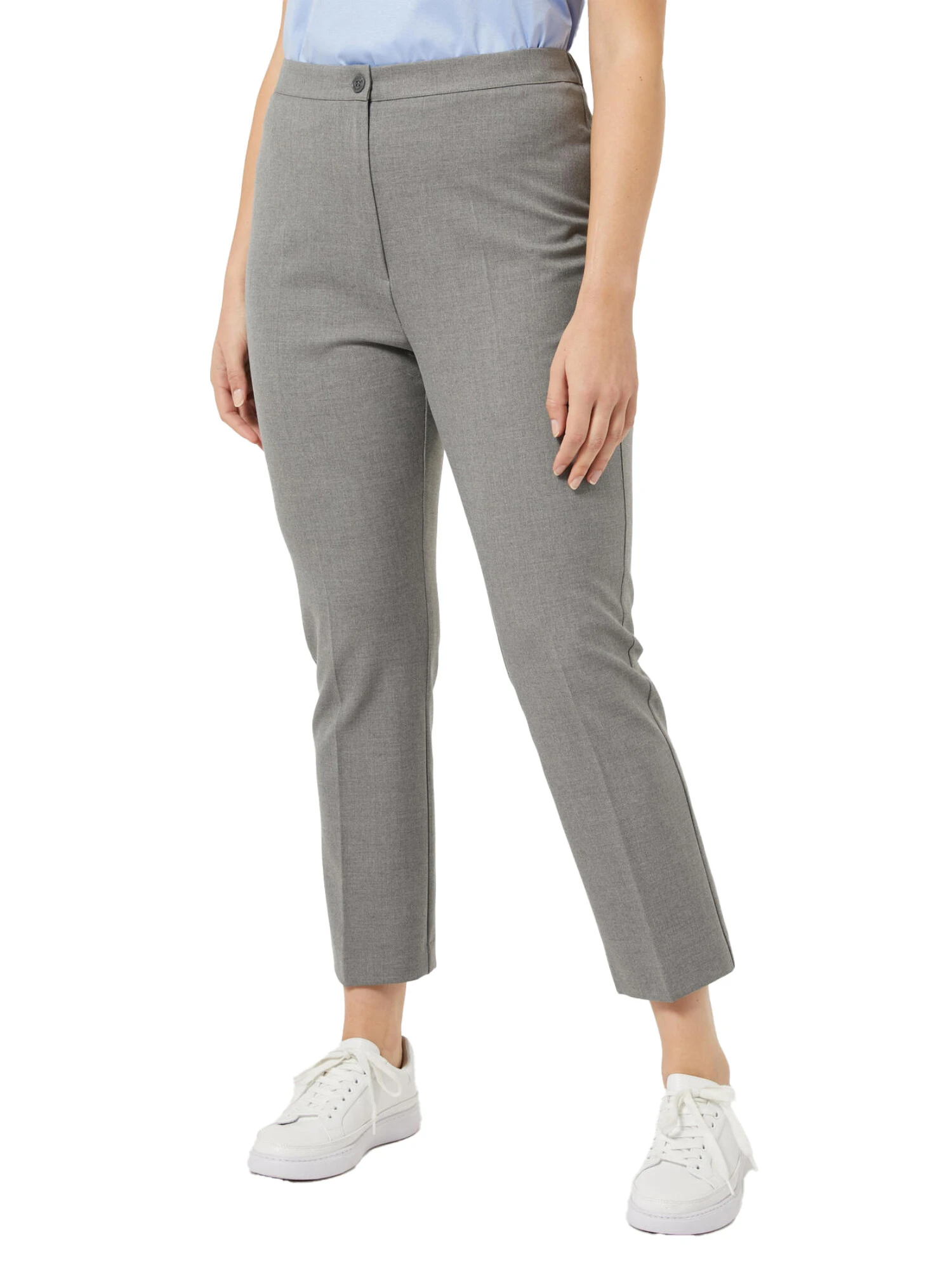 PANTALONI CHINO IN TRAMA MONOELASTICA DONNA GRIGIO