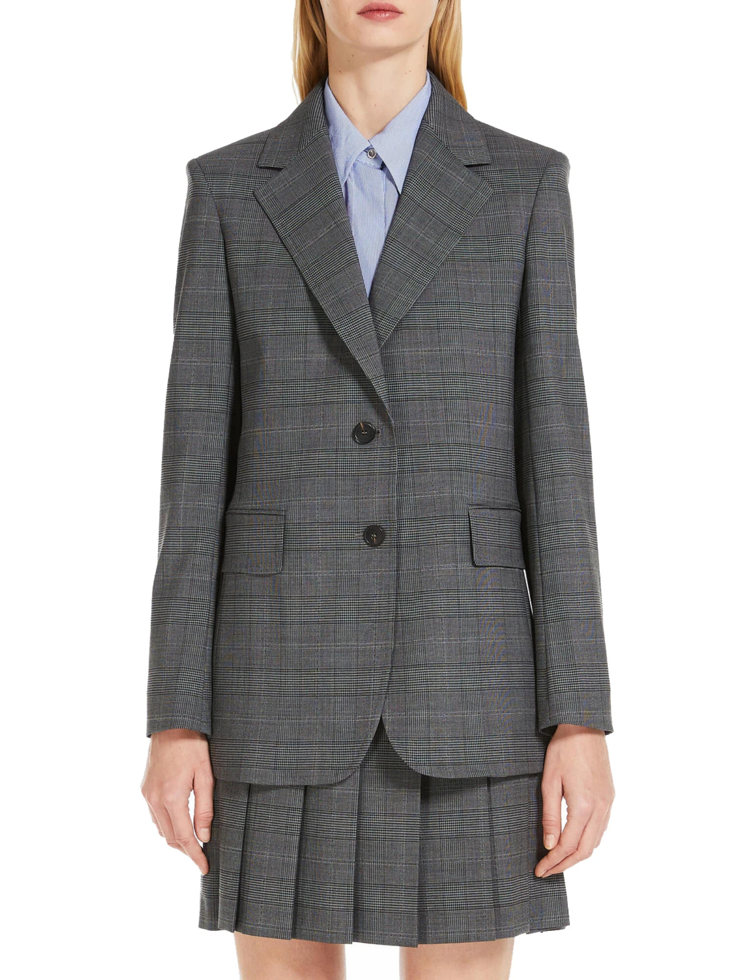 GIACCA BLAZER MONOPETTO IN MISTO LANA VERGINE DONNA GRIGIO