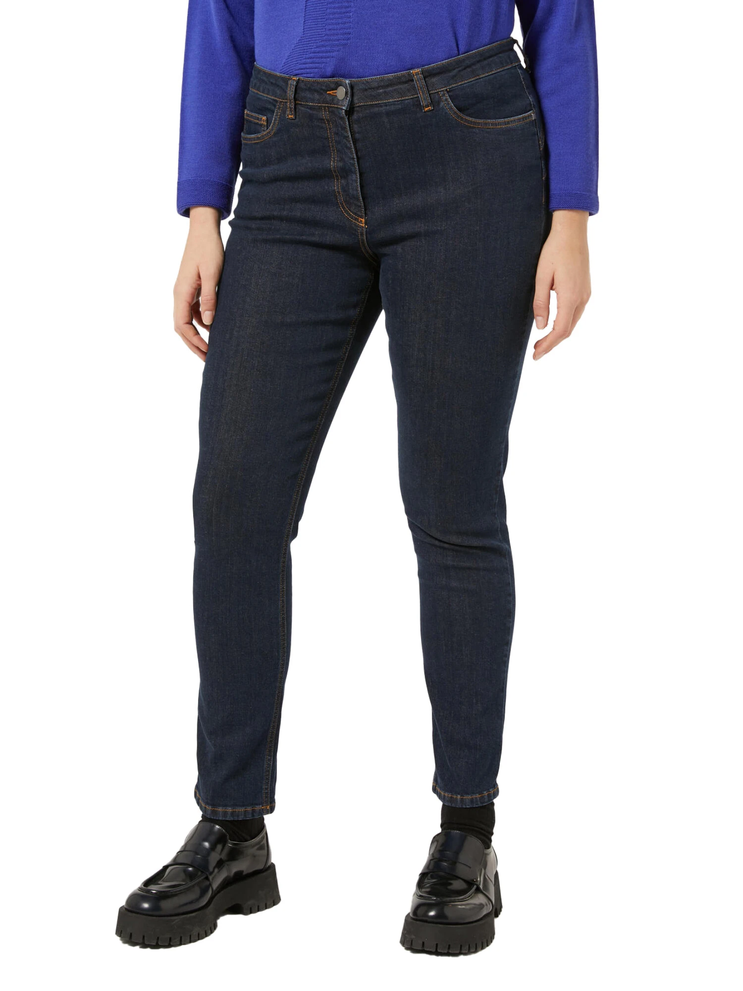 JEANS SKINNY IN DENIM IN COTONE TRAMA DONNA NERO