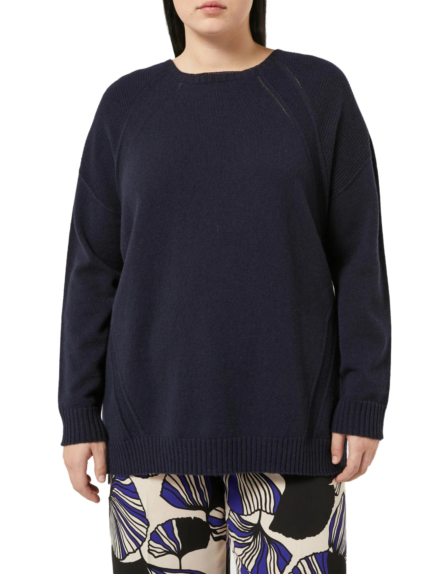 MAGLIA GIROCOLLO MISTO CASHMERE DONNA BLU