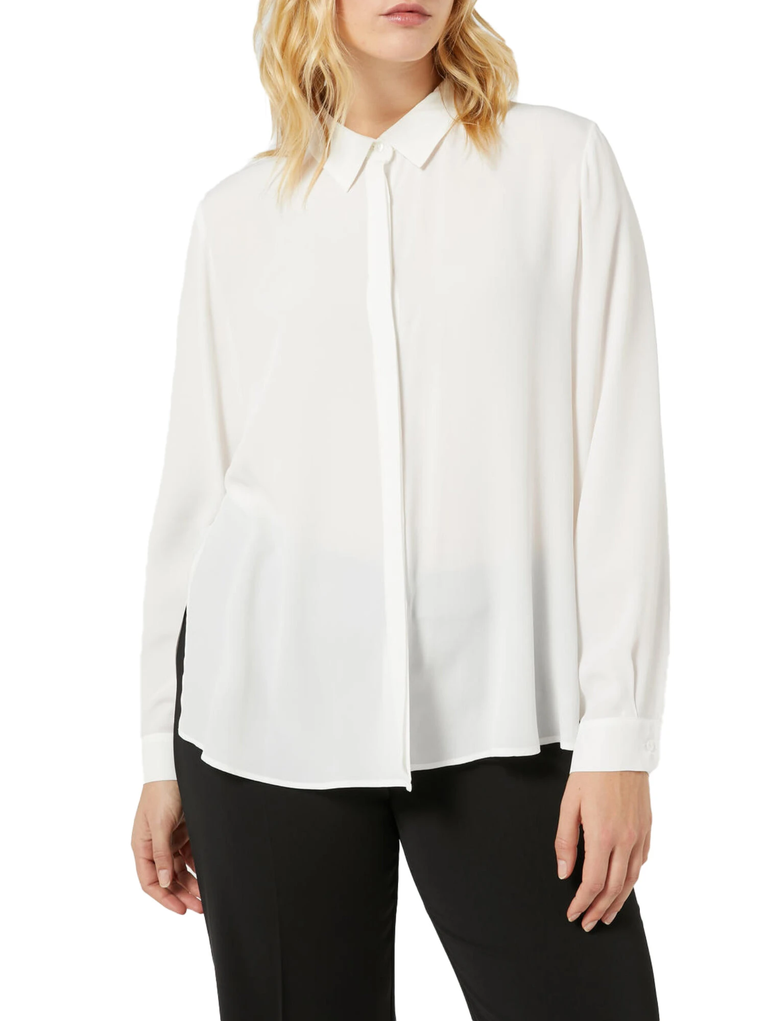 CAMICIA IN MISTO SETA DONNA BIANCO