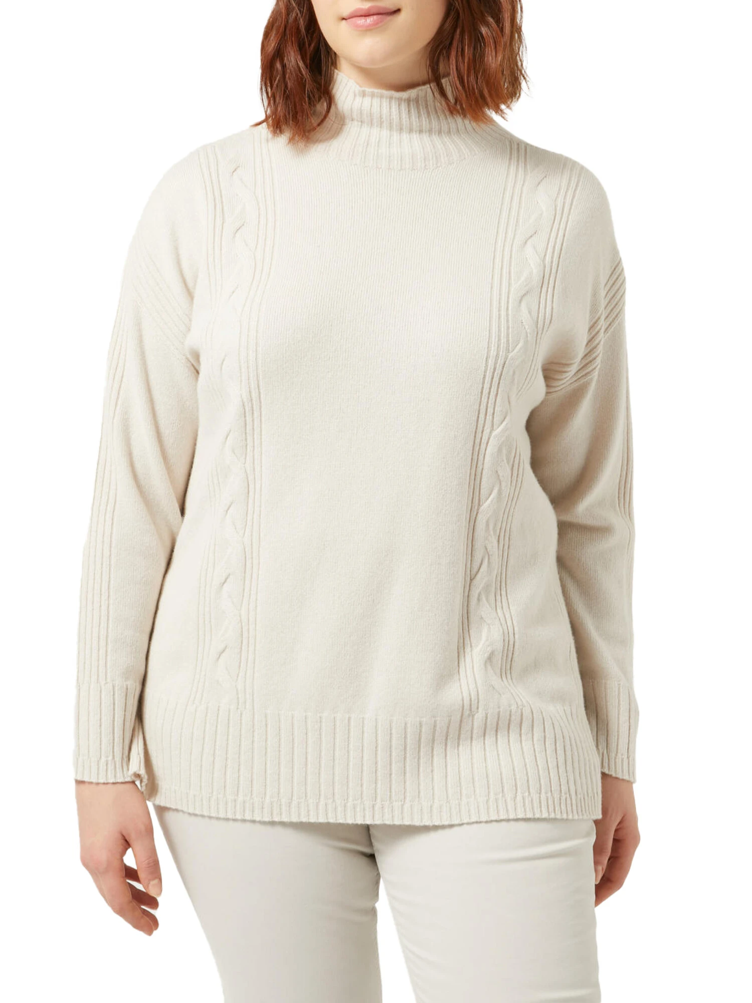 MAGLIA DOLCEVITA IN MISTO CASHMERE DONNA BIANCO