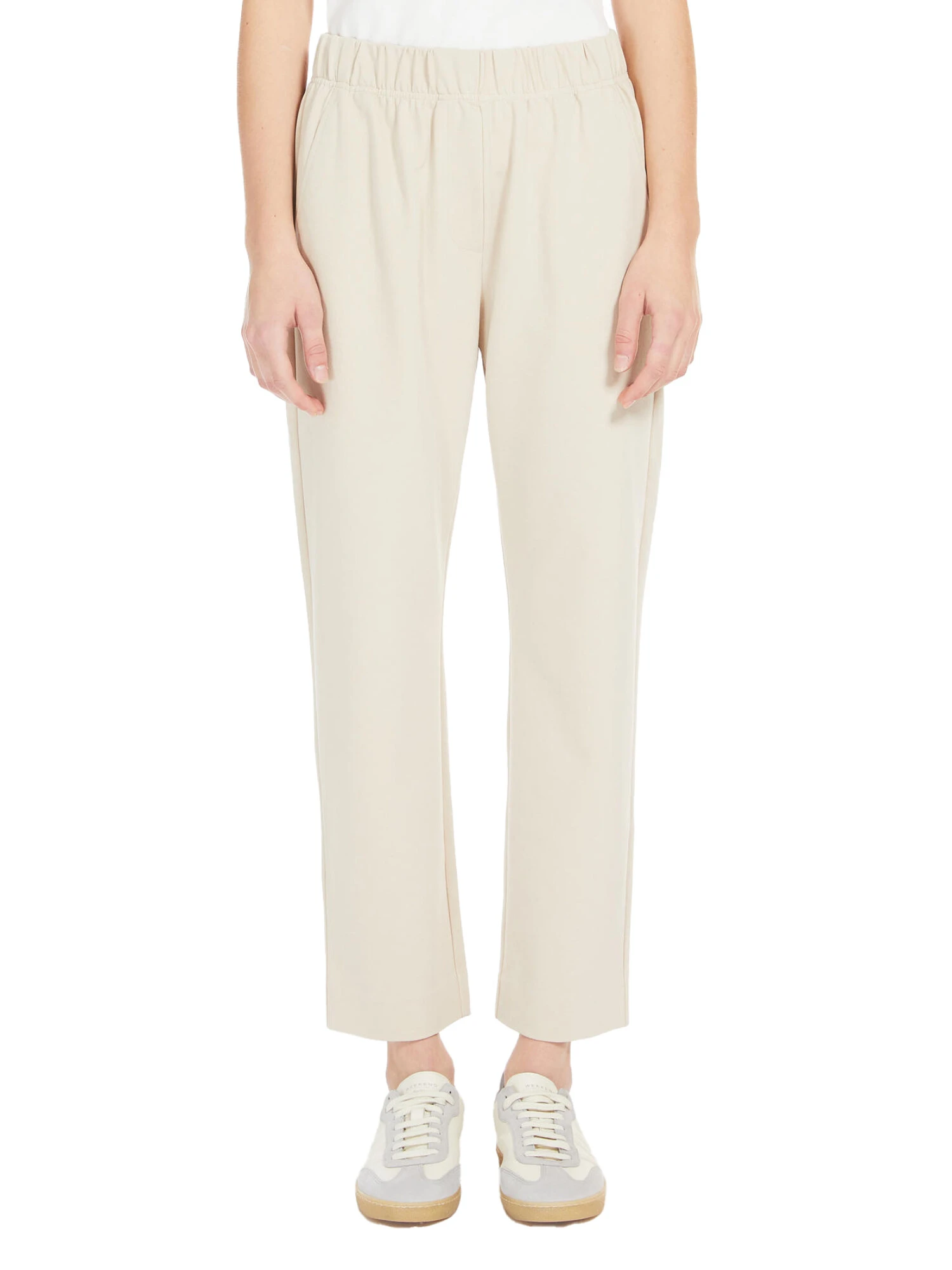 PANTALONI A SIGARETTA IN PUNTO MILANO DONNA BEIGE