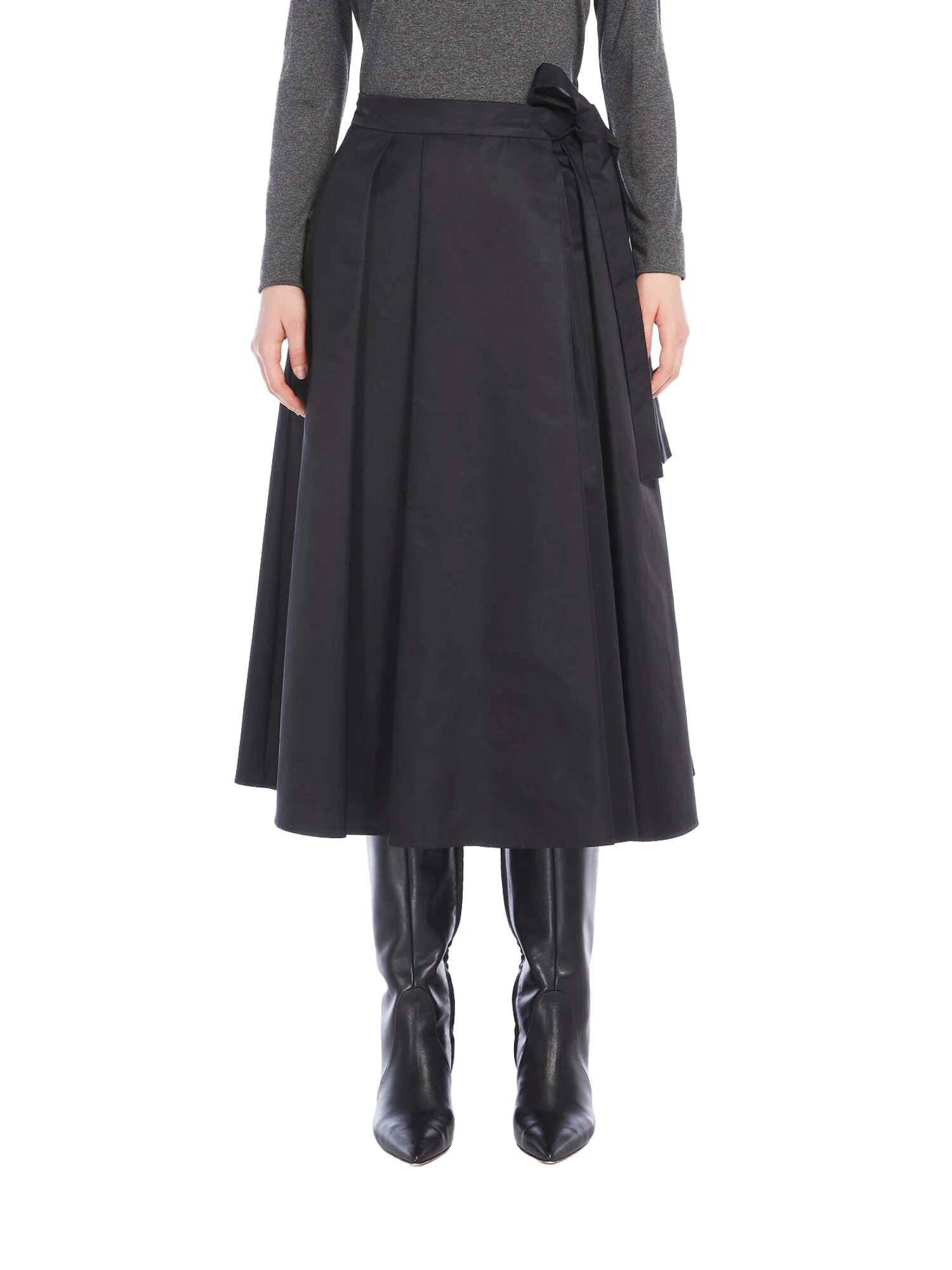 GONNA LUNGA IN TWILL ANTIGOCCIA DONNA NERO