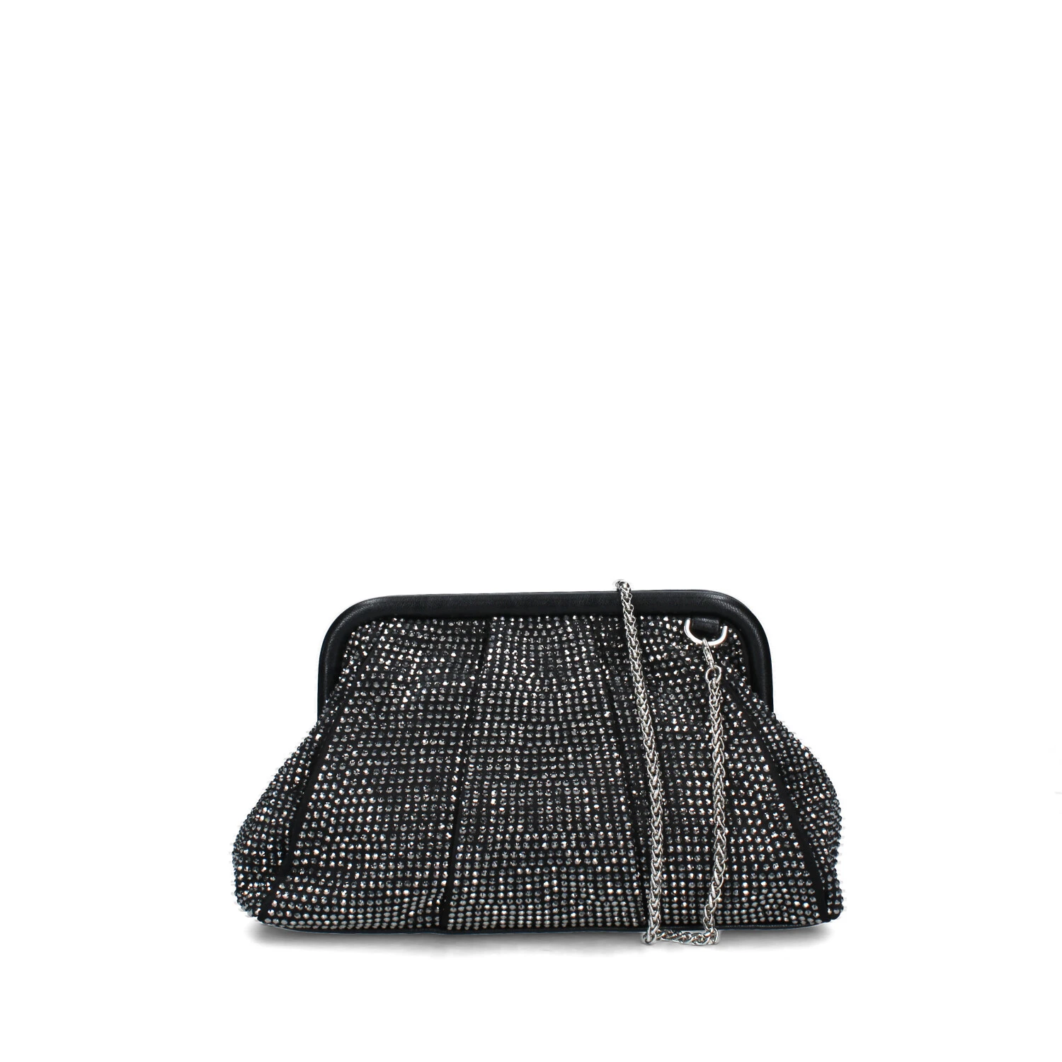 POCHETTE CON TRACOLLA A CATENA DONNA NERO