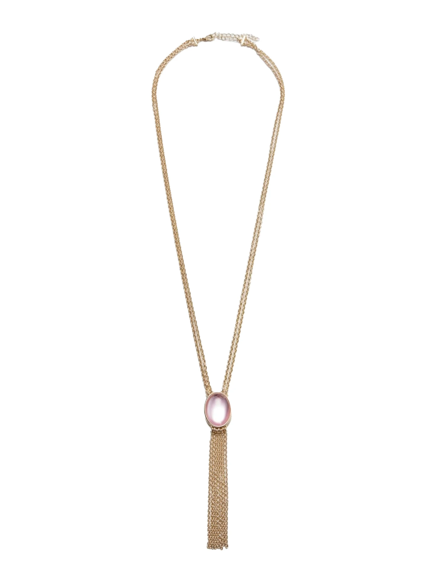 COLLANA CON PIETRA CENTRALE E NAPPINA DONNA ROSA