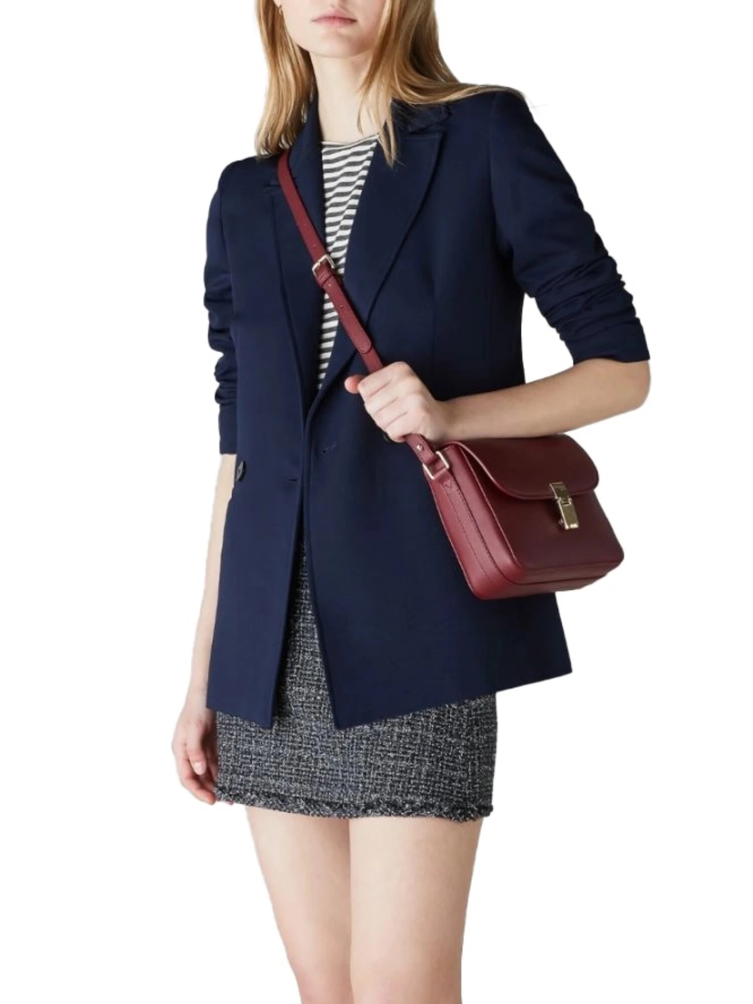 GIACCA BLAZER DOPPIOPETTO IN TESSUTO BIELASTICO DONNA BLU