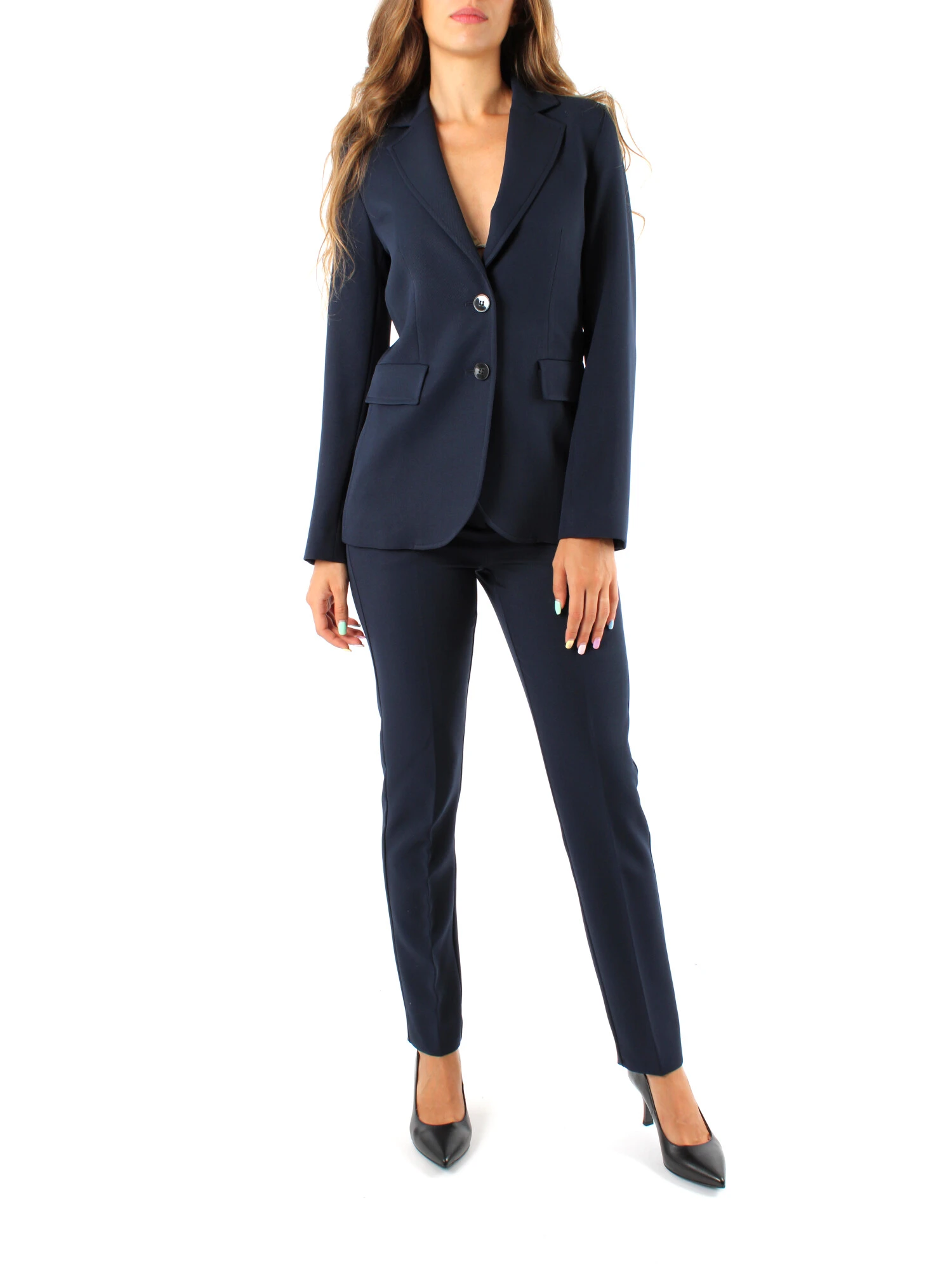 TAILLEUR GIACCA E PANTALONI A SIGARETTA DONNA BLU