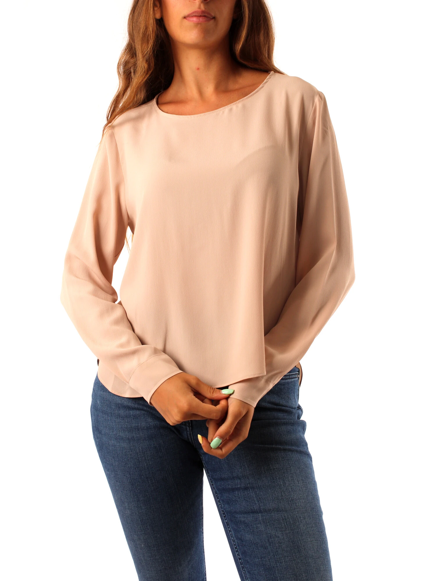 BLUSA IN CREPE DE CHINE E MISTO SETA DONNA ROSA