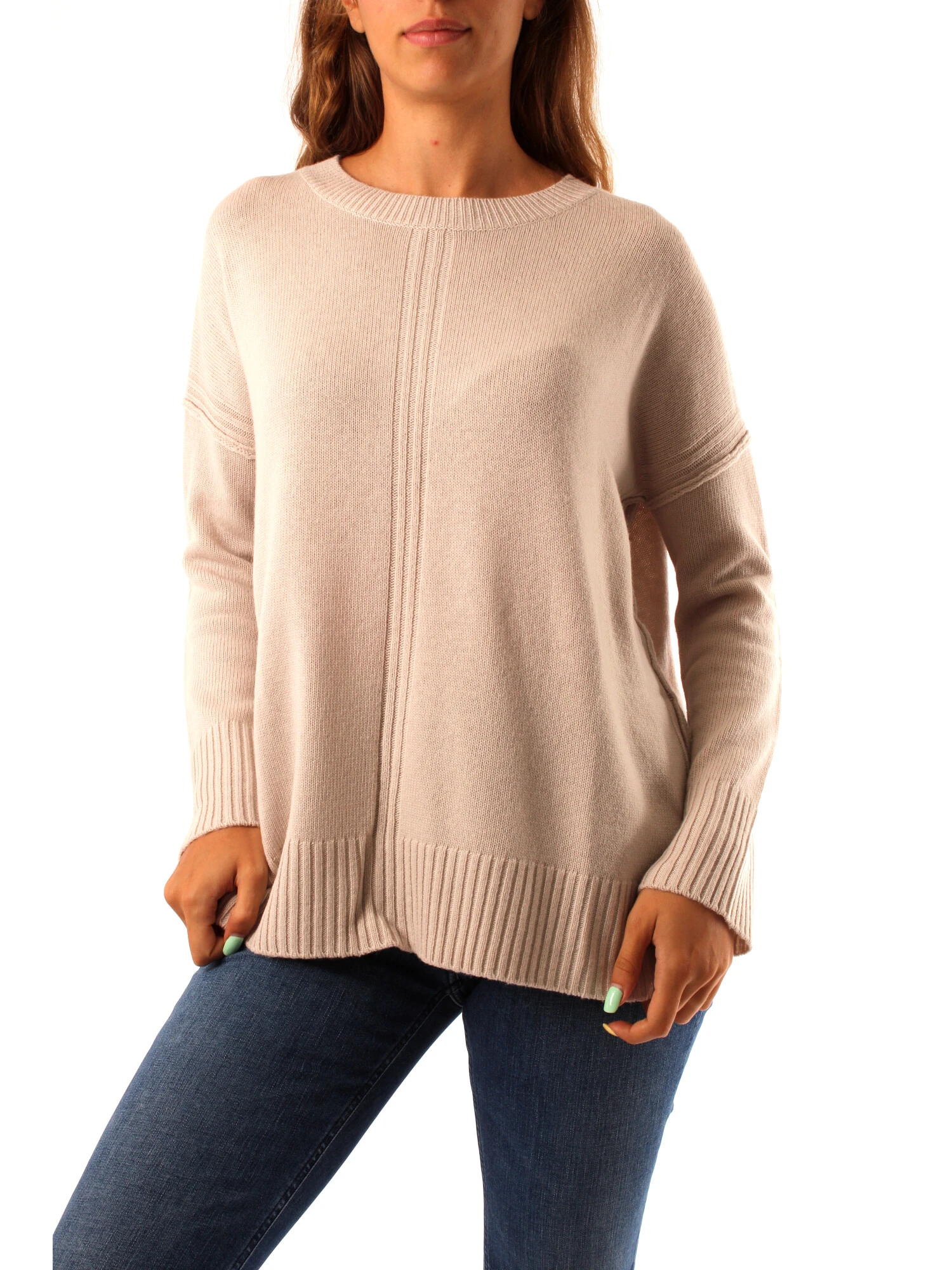 MAGLIA GIROCOLLO IN LANA VERGINE DONNA BEIGE