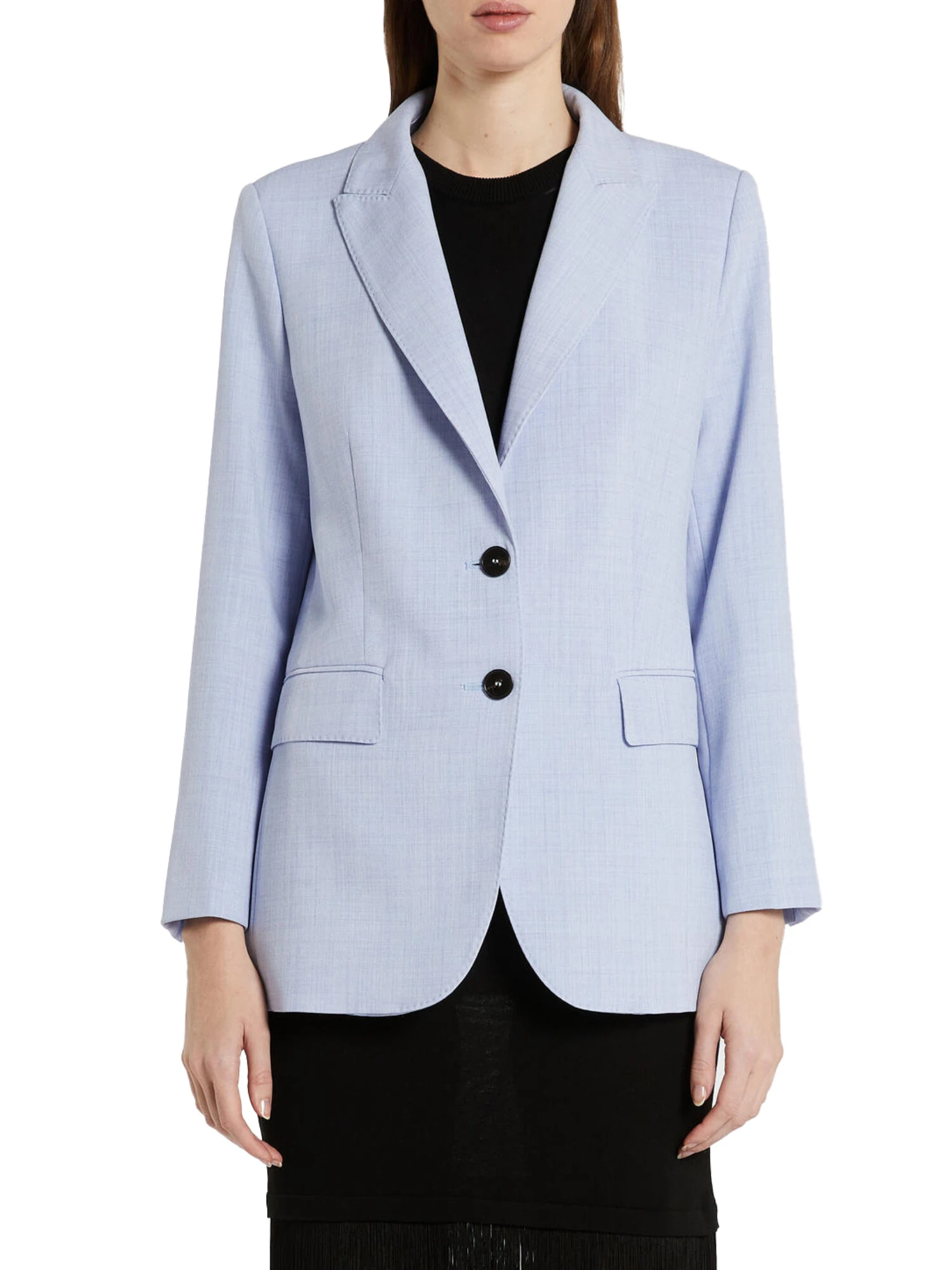 GIACCA BLAZER MONOPETTO IN STUOIA DONNA CELESTE