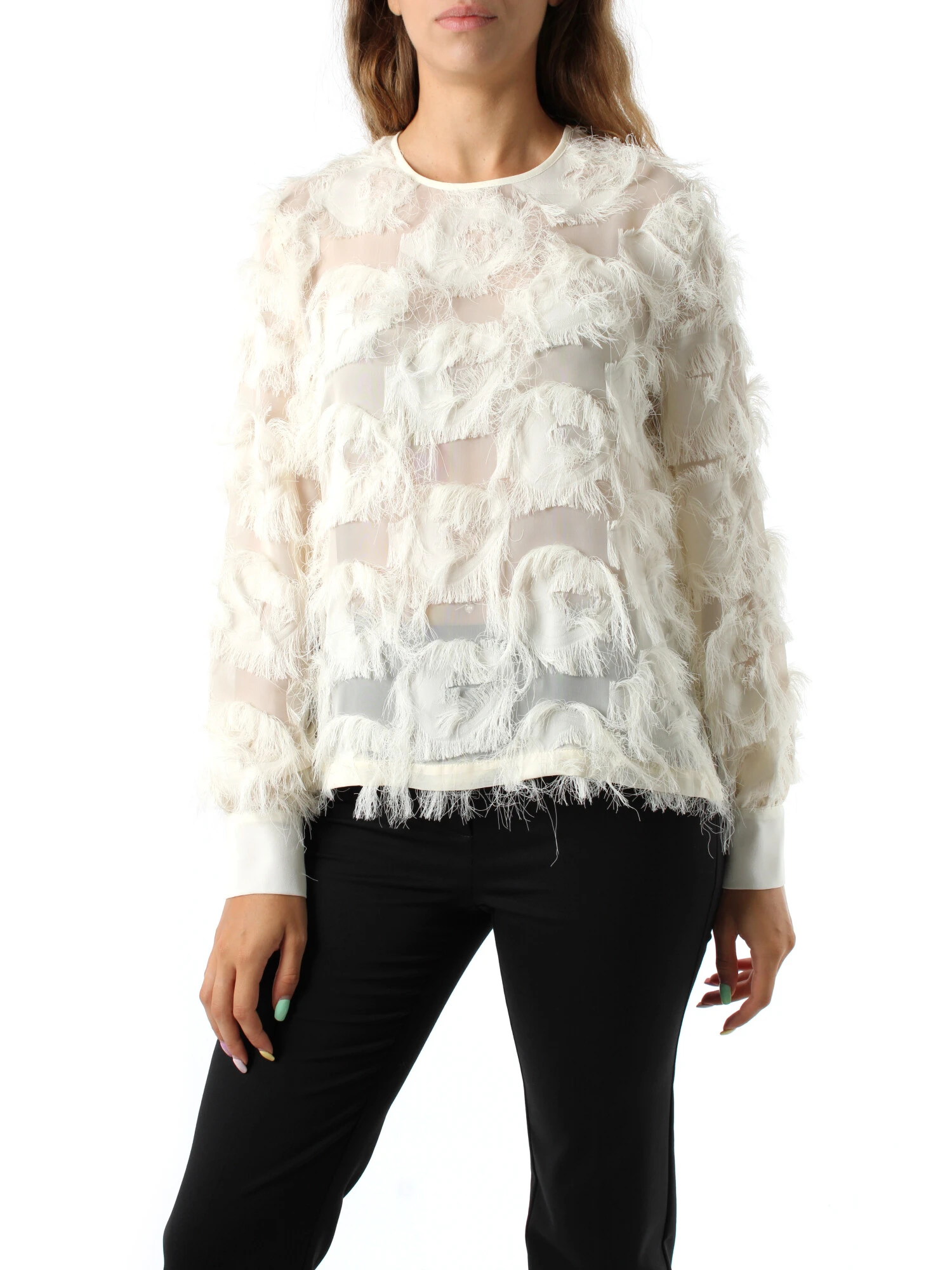 BLUSA IN FILATO COUPE' DONNA BIANCO