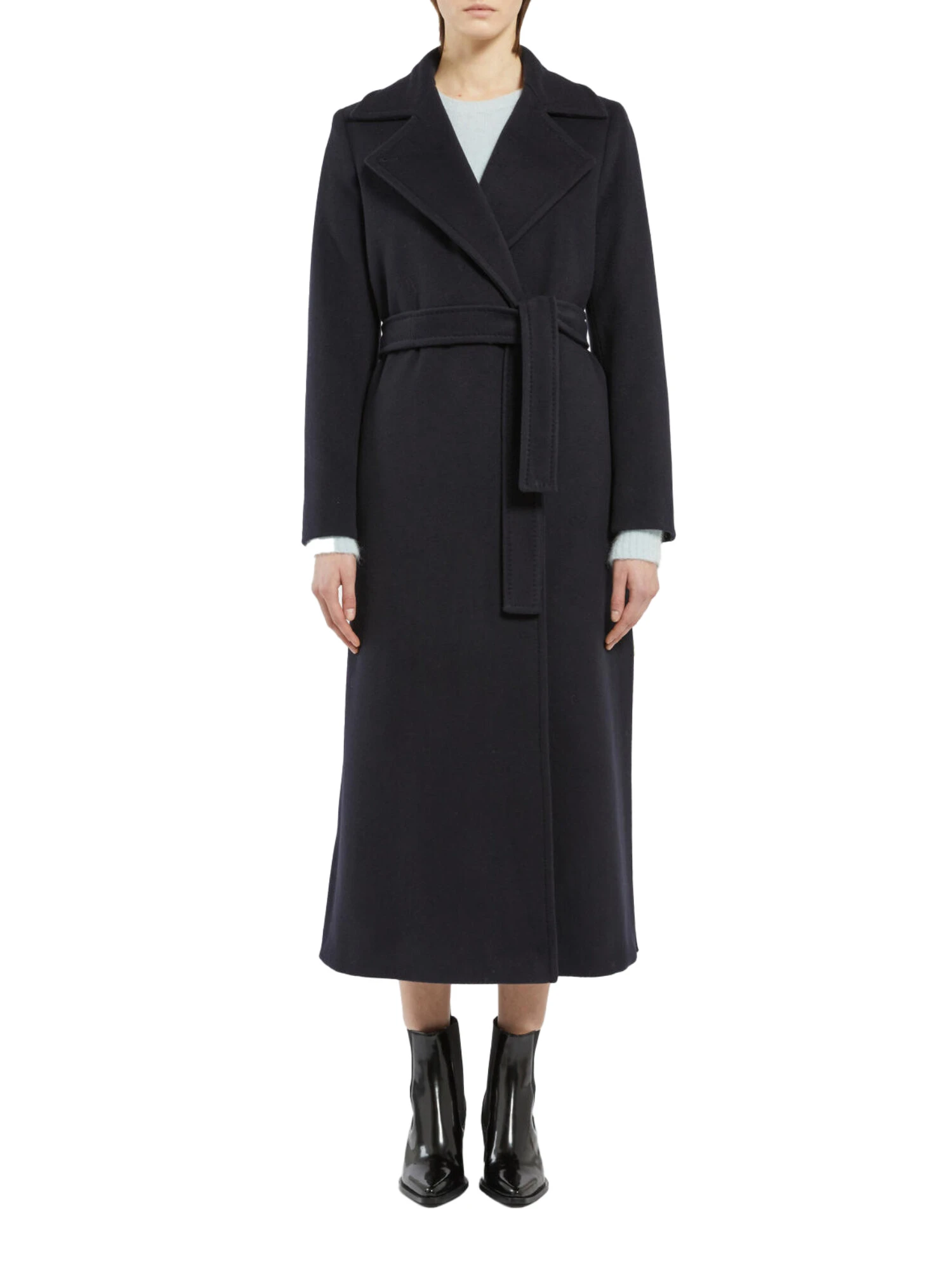 CAPPOTTO LUNGO IN LANA DONNA NERO