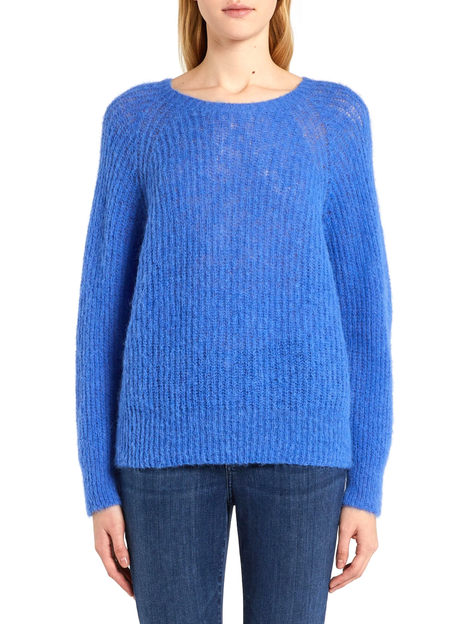 MAGLIA GIROCOLLO IN MISTO ALPACA DONNA BLU