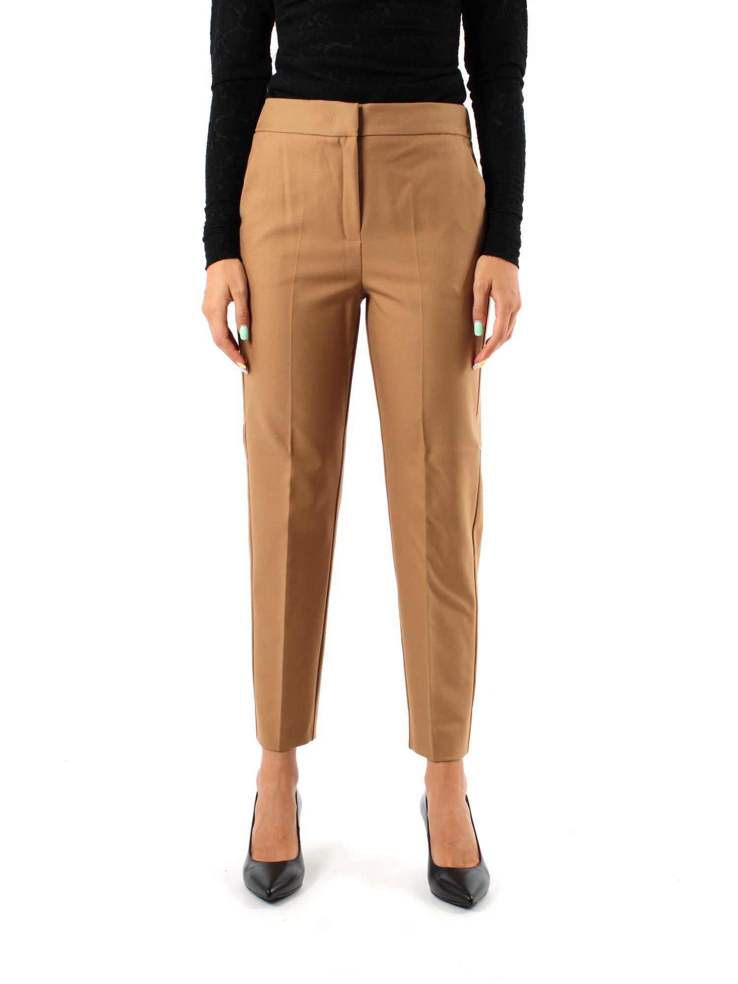 PANTALONI CHINO IN TWILL UNITO E FANTASIA DONNA BEIGE