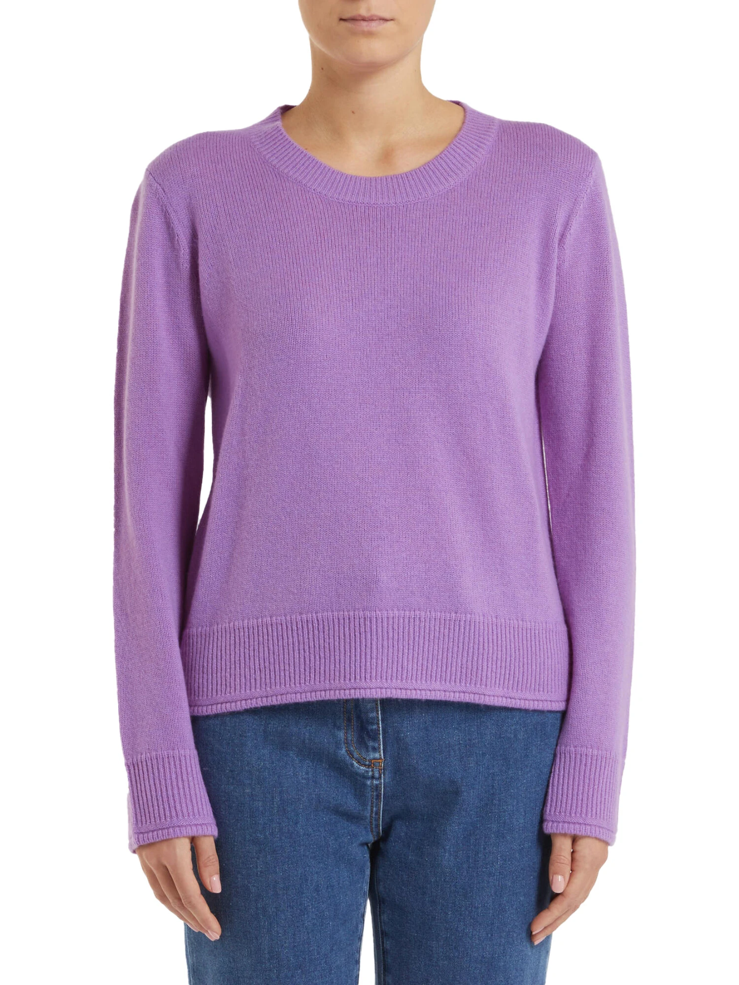 MAGLIA GIROCOLLO IN LANA MISTO CASHMERE DONNA LILLA