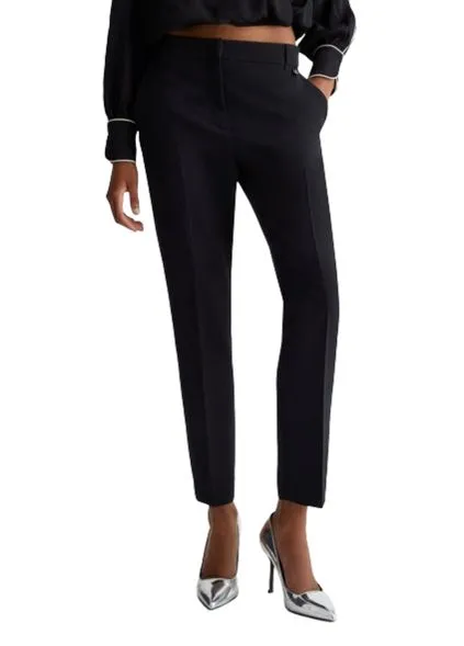 PANTALONI A SIGARETTA PIEGA STIRATA DONNA NERO