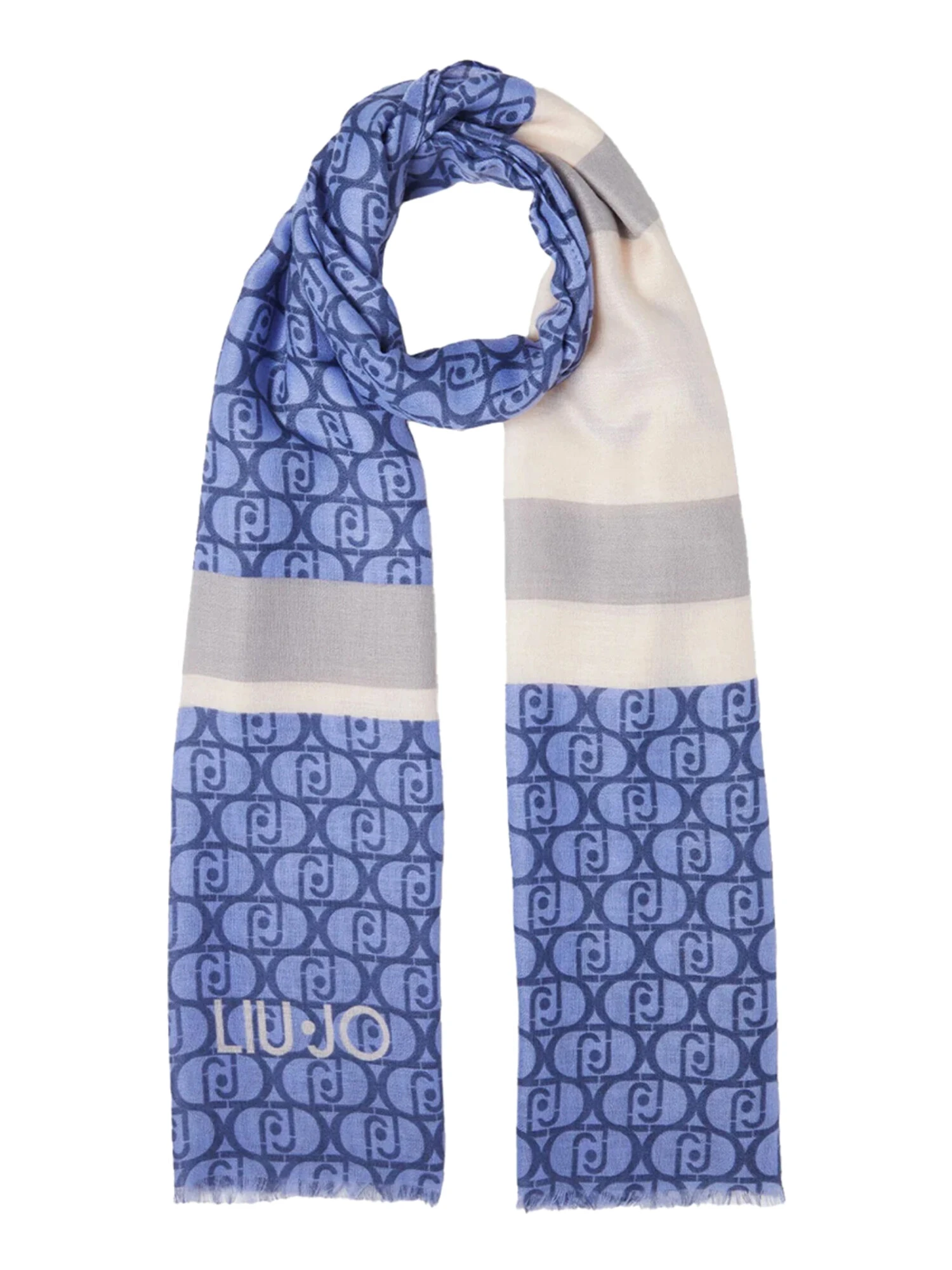 STOLA CON LOGO STAMPATO DONNA BLU