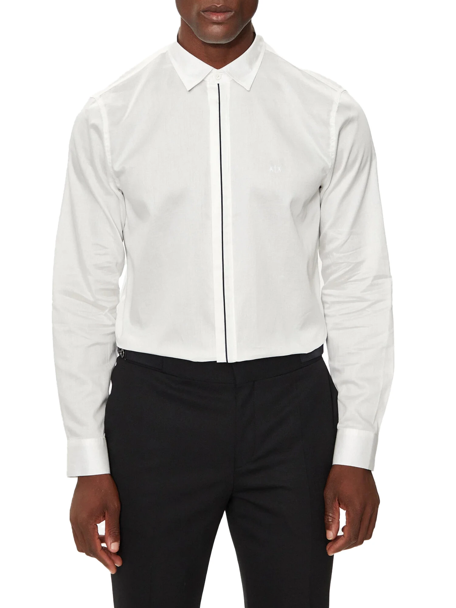 AX Armani Exchange CAMICIA ELEGANTE SLIM FIT CON RIGA NERA UOMO BIANCO Step By Step Shop