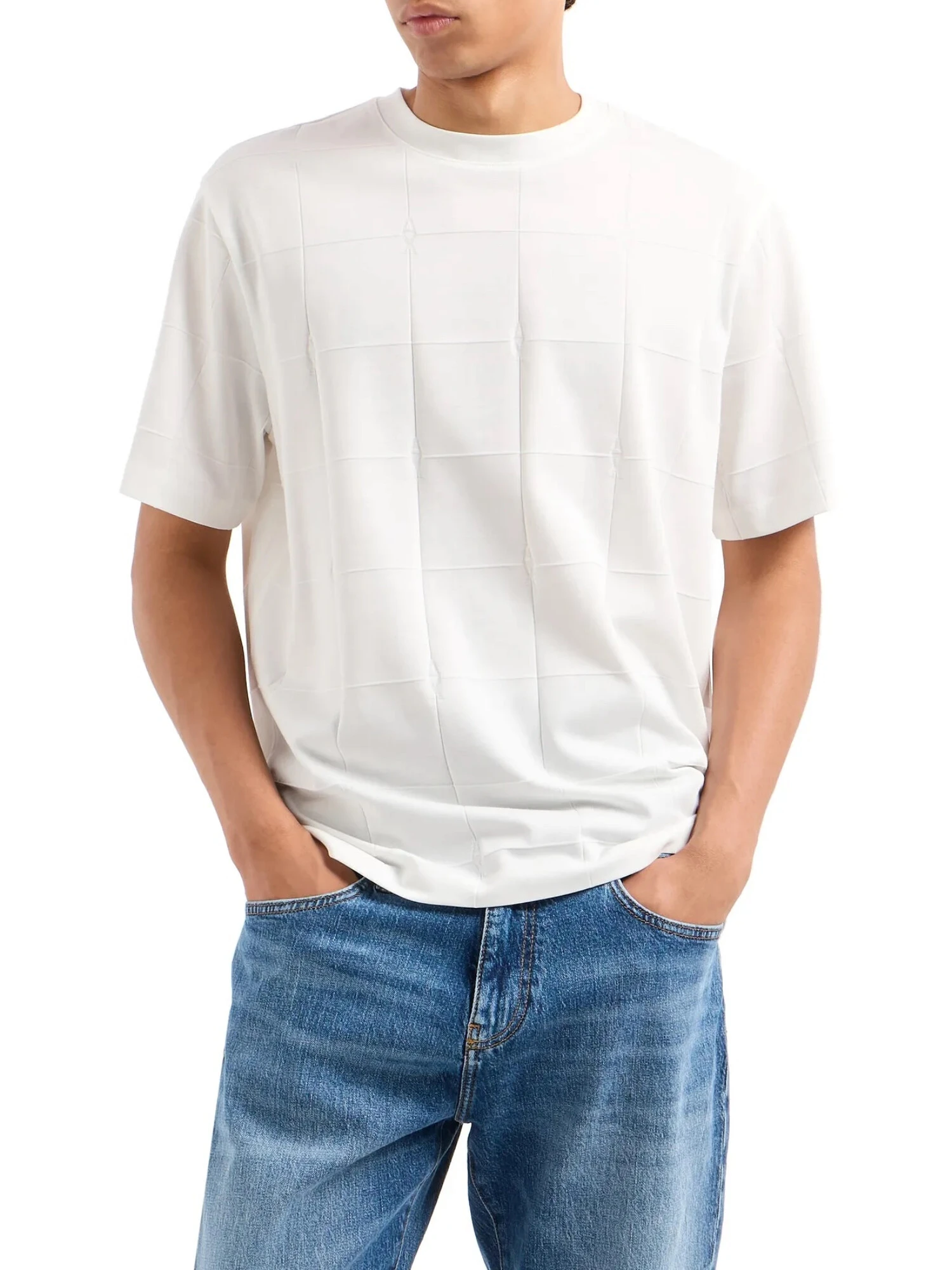 T-SHIRT MANICA CORTA IN COTONE ORGANICO UOMO BIANCO