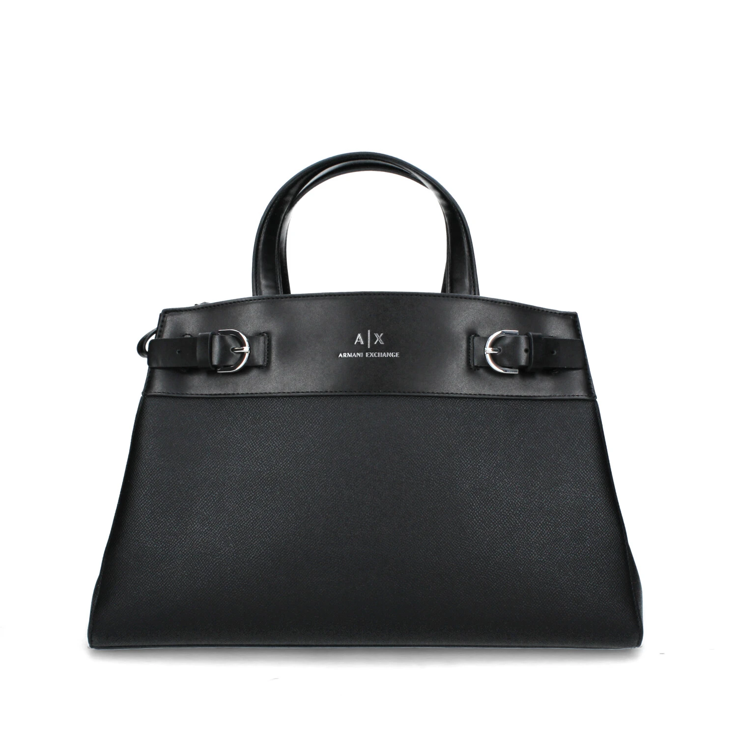 BORSA SHOPPING CON INSERTI ARGENTO DONNA NERO