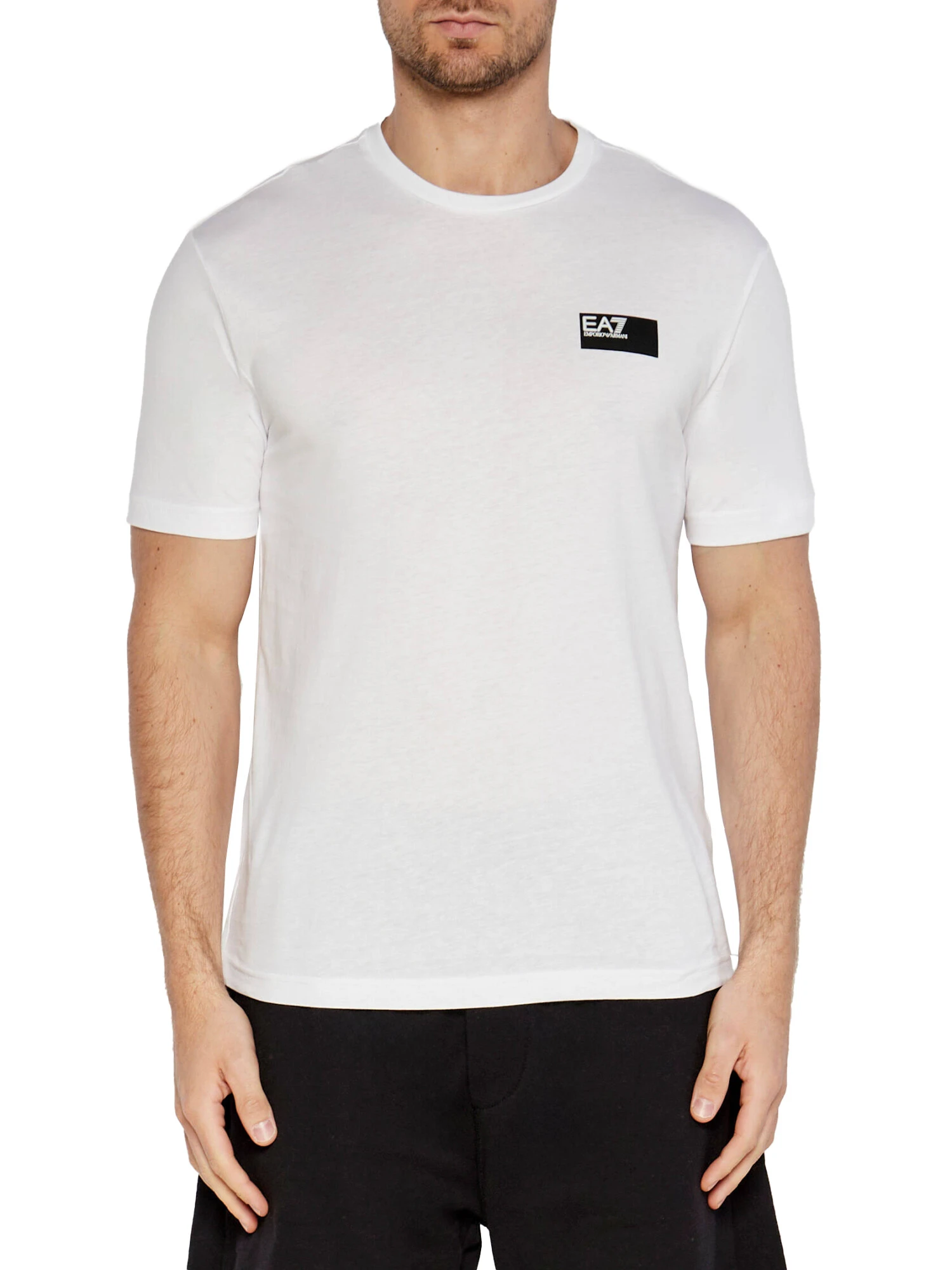 T-SHIRT MANICA CORTA CON STAMPA LOGO RETRO UOMO BIANCO