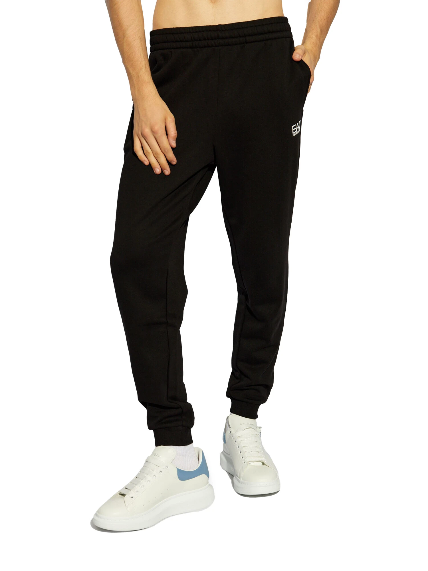 PANTALONI JOGGER CON LOGO SU TASCA UOMO NERO