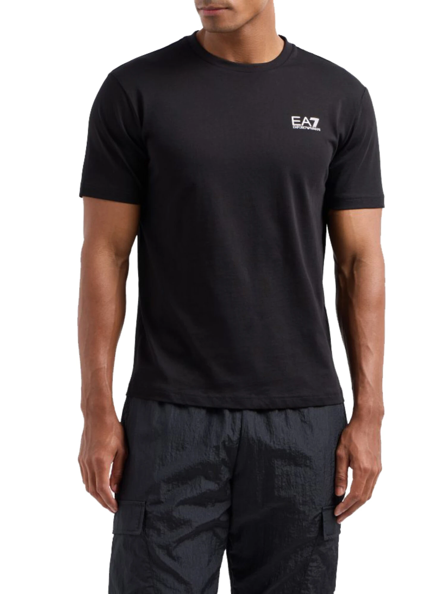 T-SHIRT MANICA LUNGA LOGATA UOMO NERO