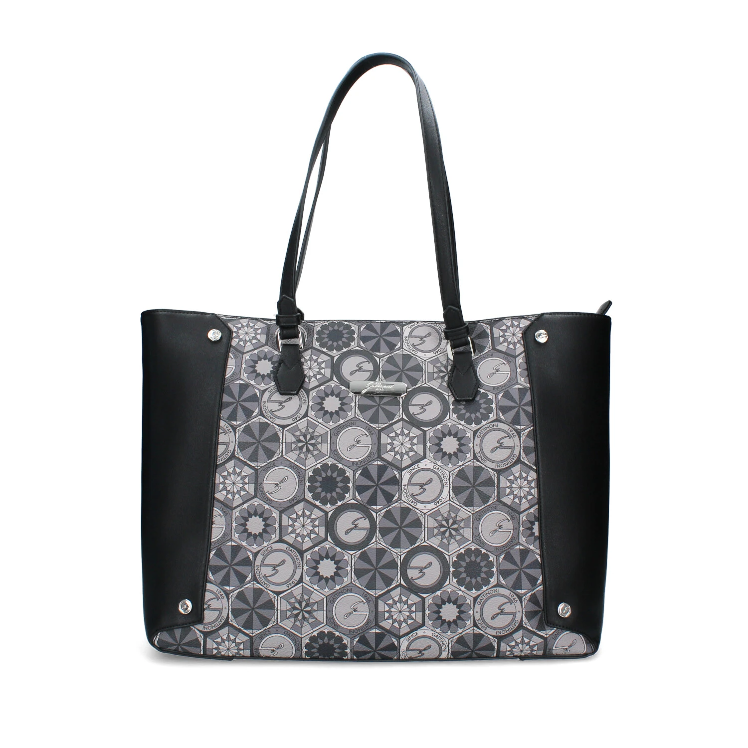 BORSA SHOPPING TEODOSIA LARGE DONNA GRIGIO NERO