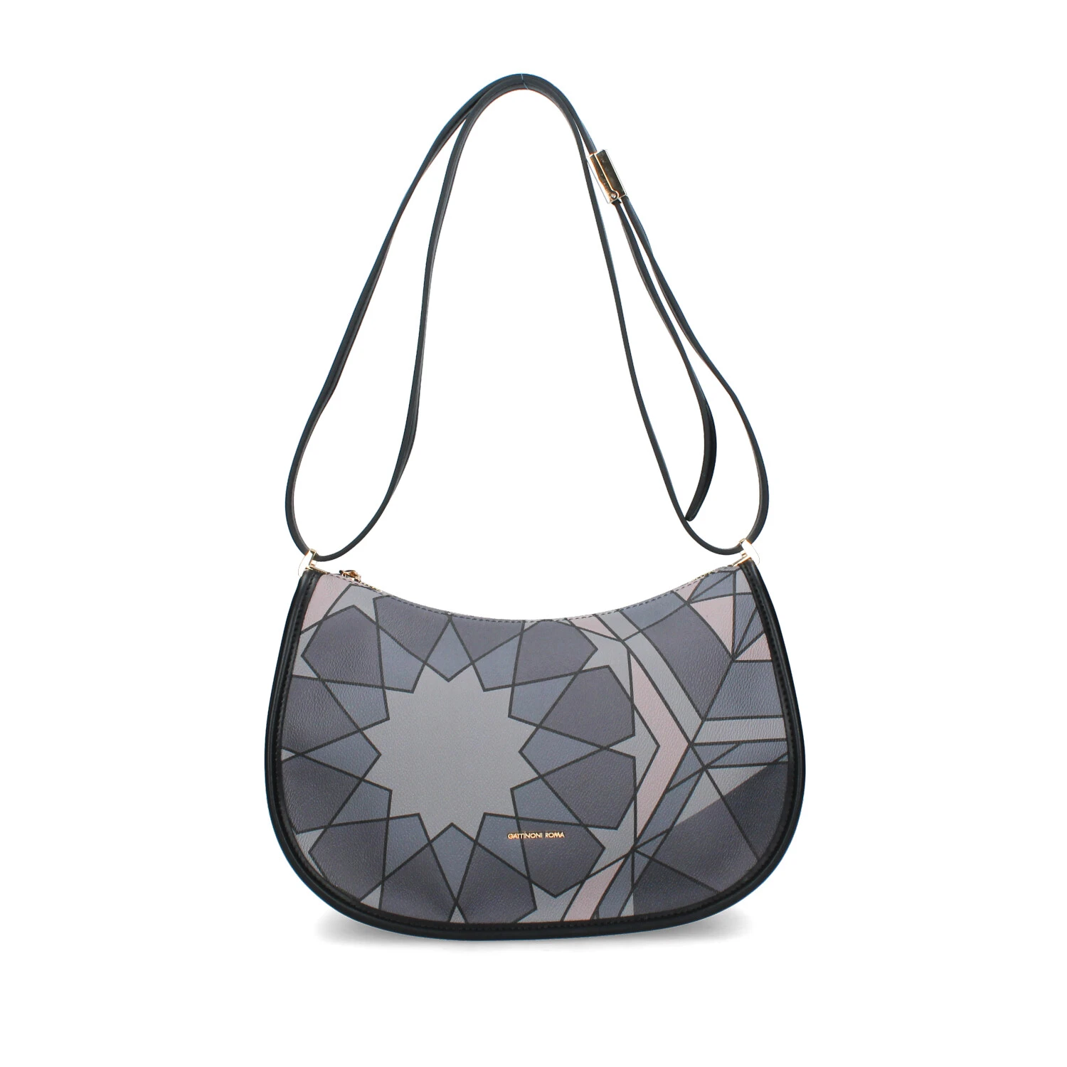 BORSA A SPALLA MACRO HOBO DONNA GRIGIO NERO