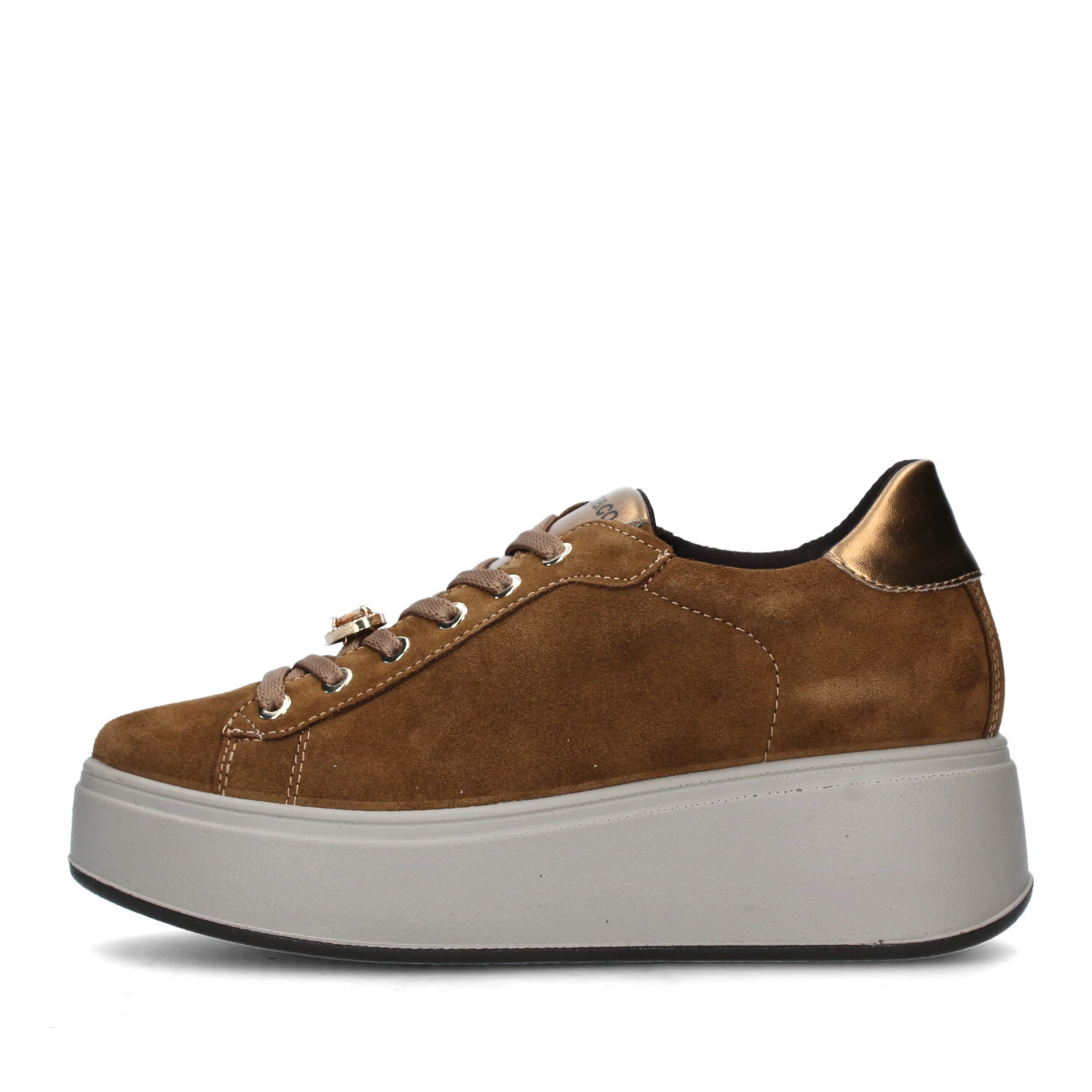 SNEAKERS PLATFORM IN CAMOSCIO DONNA CUOIO