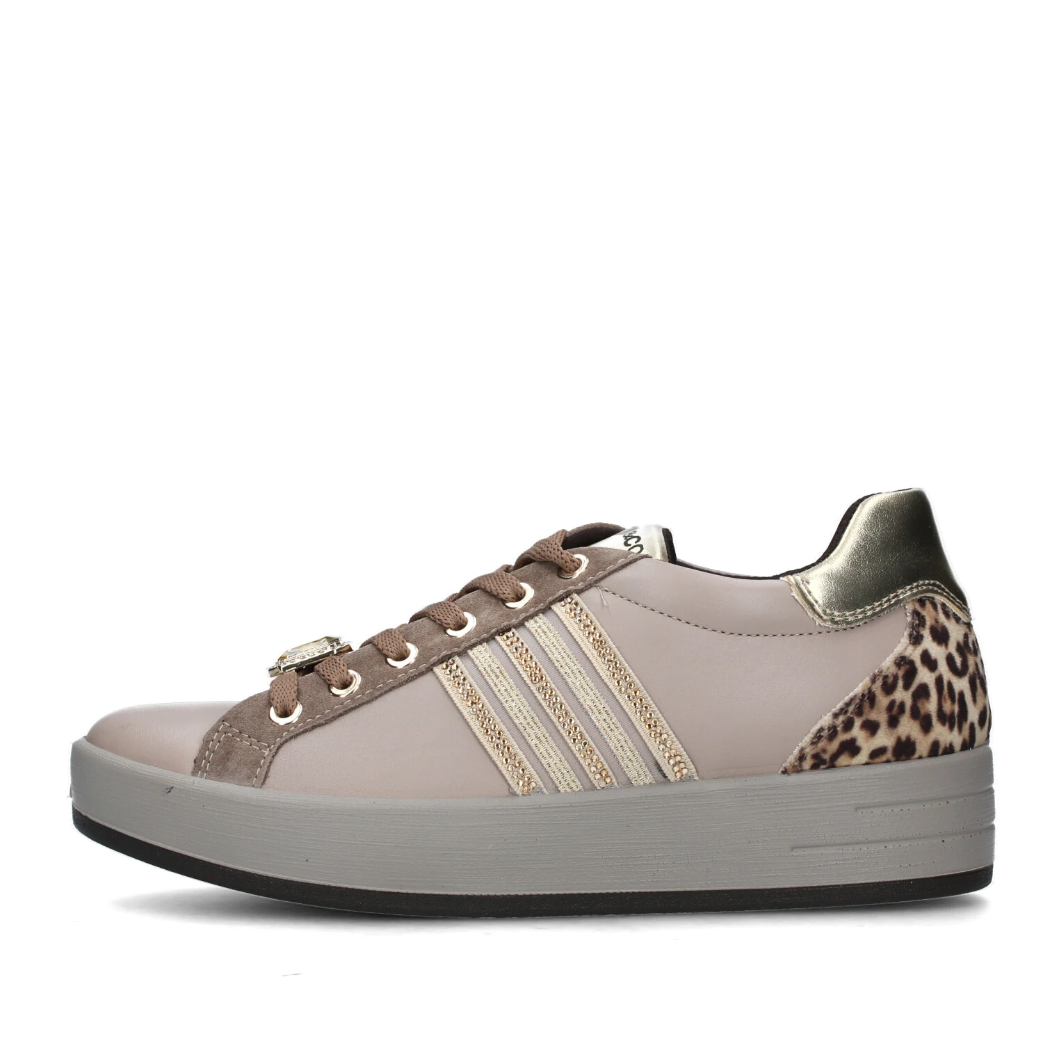 SNEAKERS PLATFORM CON GIOIELLO DONNA BEIGE