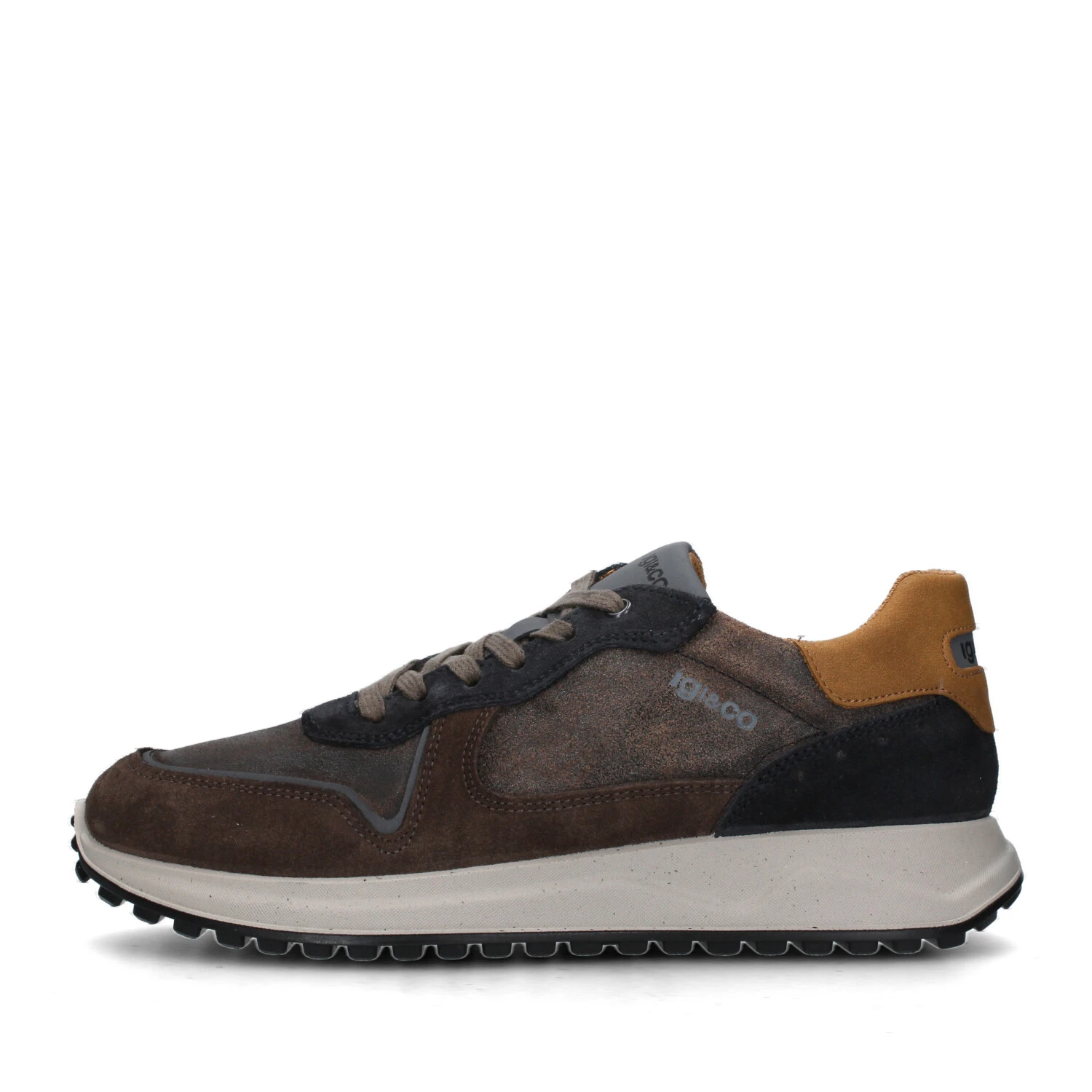 SNEAKERS PLATFORM IN CAMOSCIO BICOLORE UOMO MARRONE